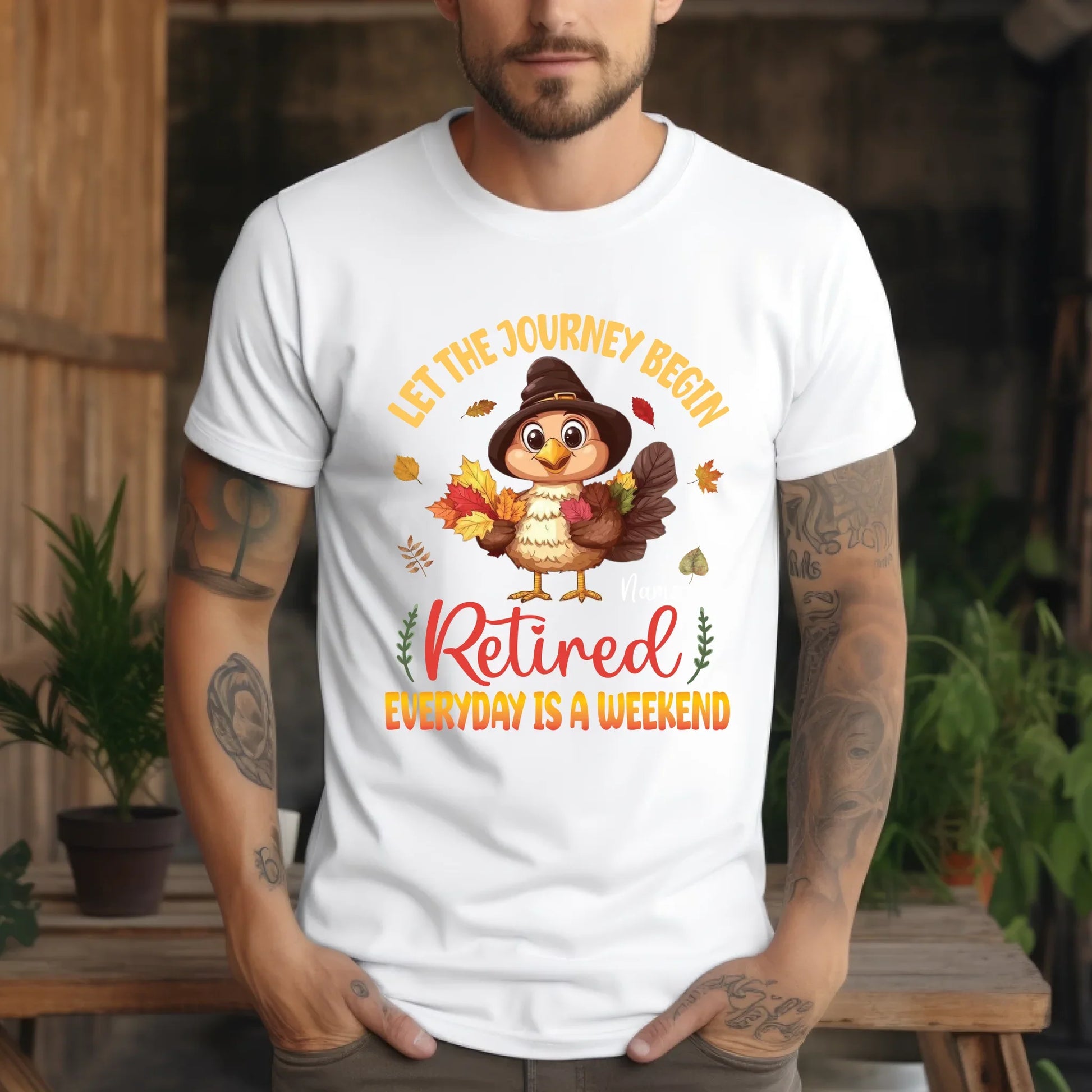 Personalized Retirement Thanksgiving Shirt – Let the Journey Begin, Everyday Is a Weekend – Custom Name Turkey... (Image 2)