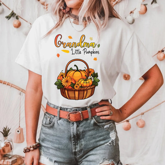 Personalized “Grandma’s Little Pumpkins” Shirt – Custom Grandkids Names – Fall Thanksgiving Family Tee Hoodie,... (Image 1)