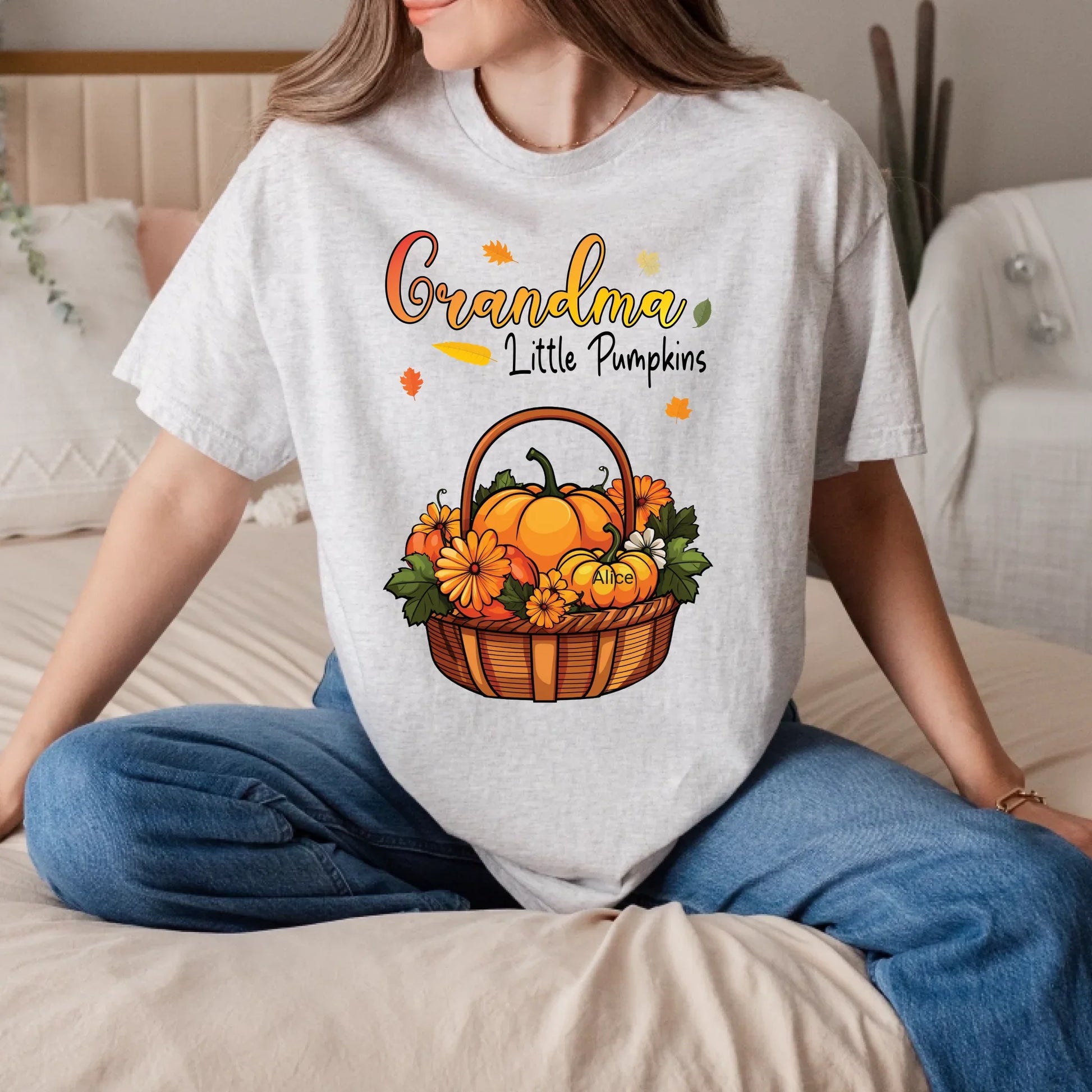 Personalized “Grandma’s Little Pumpkins” Shirt – Custom Grandkids Names – Fall Thanksgiving Family Tee Hoodie,... (Image 2)