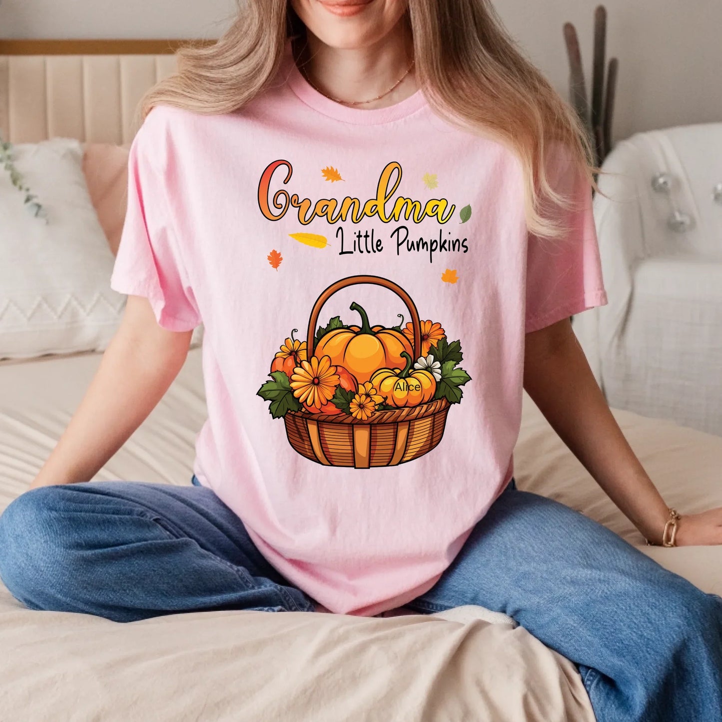 Personalized “Grandma’s Little Pumpkins” Shirt – Custom Grandkids Names – Fall Thanksgiving Family Tee Hoodie,... (Image 4)