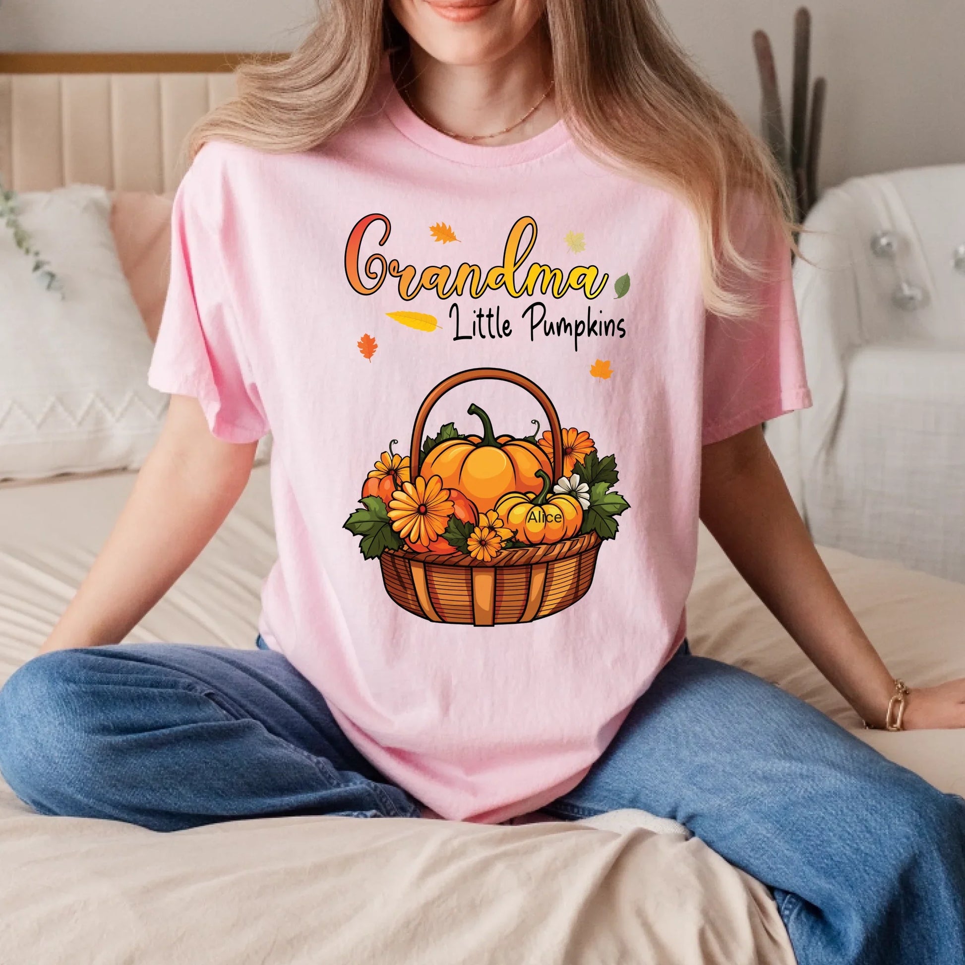Personalized “Grandma’s Little Pumpkins” Shirt – Custom Grandkids Names – Fall Thanksgiving Family Tee Hoodie,... (Image 4)