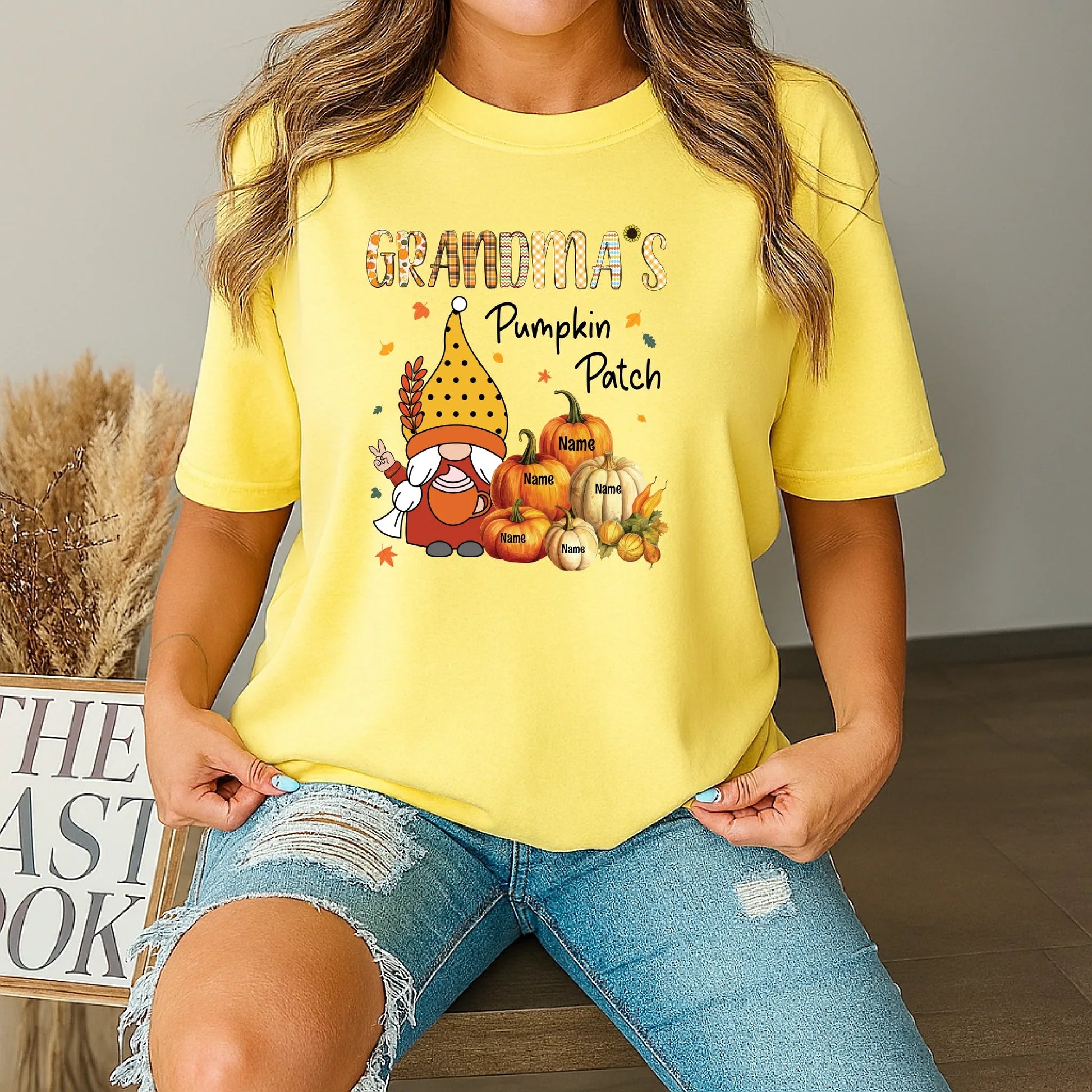 Personalized Grandma’s Pumpkin Patch Shirt – Custom Family Names Tee Hoodie, Sweatshirt | InkThreadWorks.com (Image 2)