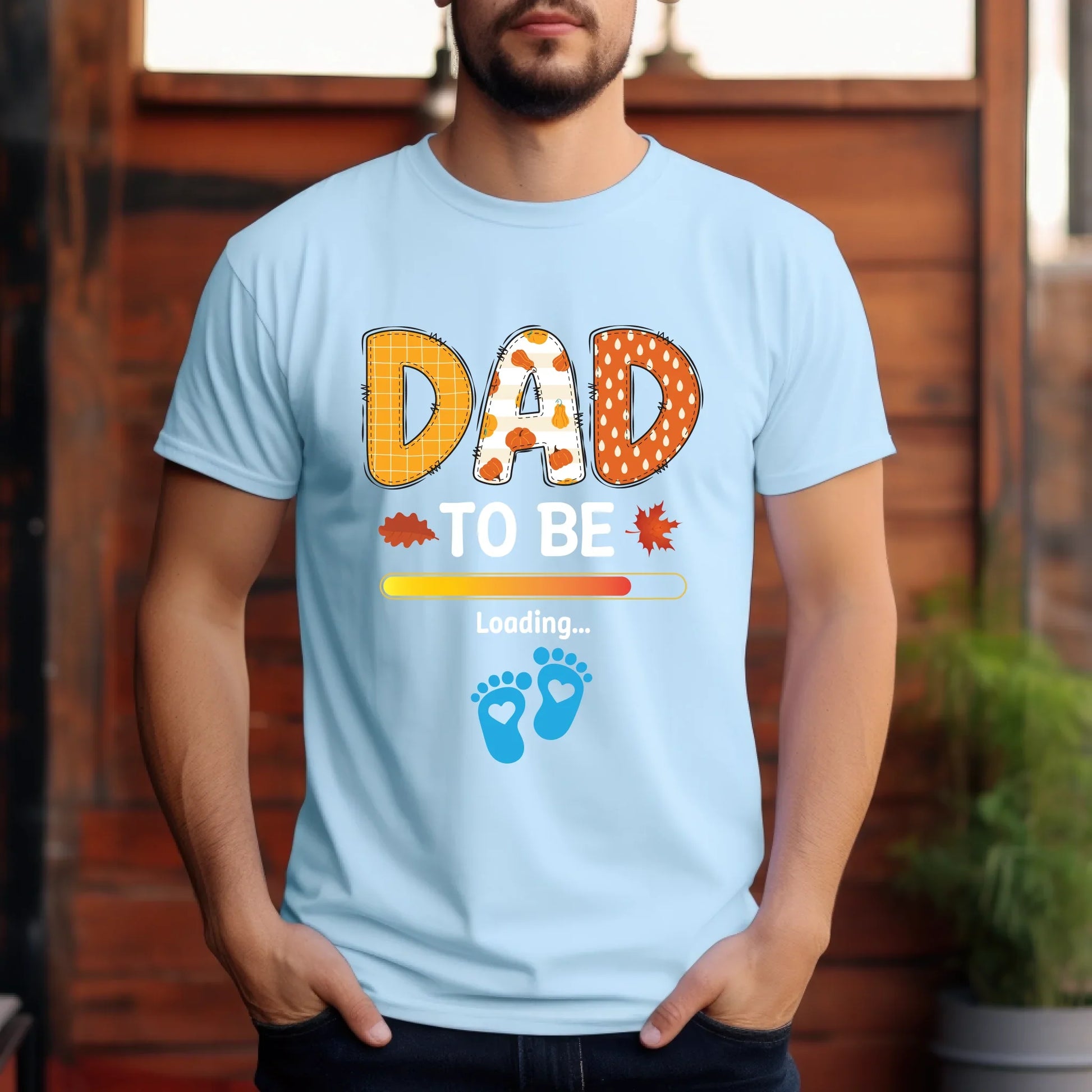 Personalized “Dad To Be” Loading Shirt – Custom Baby Gender Footprints – Funny Pregnancy Reveal Tee for Men... (Image 4)