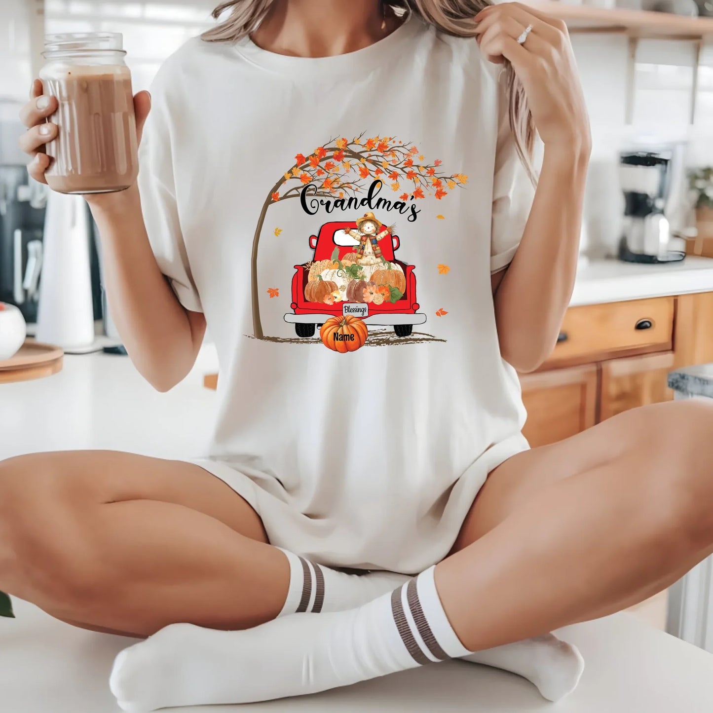 Personalized Fall Grandma Truck Shirt – Custom Family Names Autumn Tee Hoodie, Sweatshirt | InkThreadWorks.com (Image 4)
