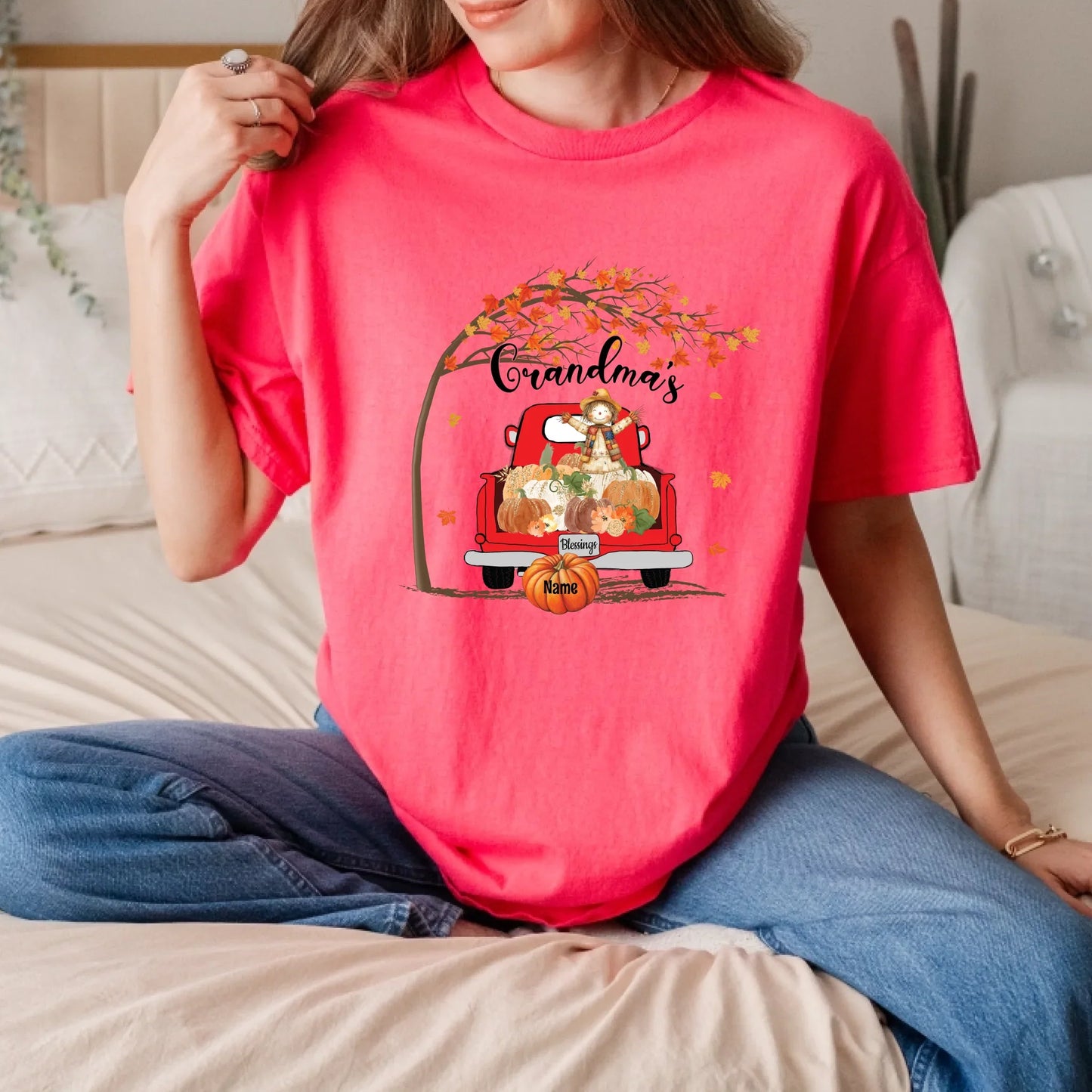Personalized Fall Grandma Truck Shirt – Custom Family Names Autumn Tee Hoodie, Sweatshirt | InkThreadWorks.com (Image 2)