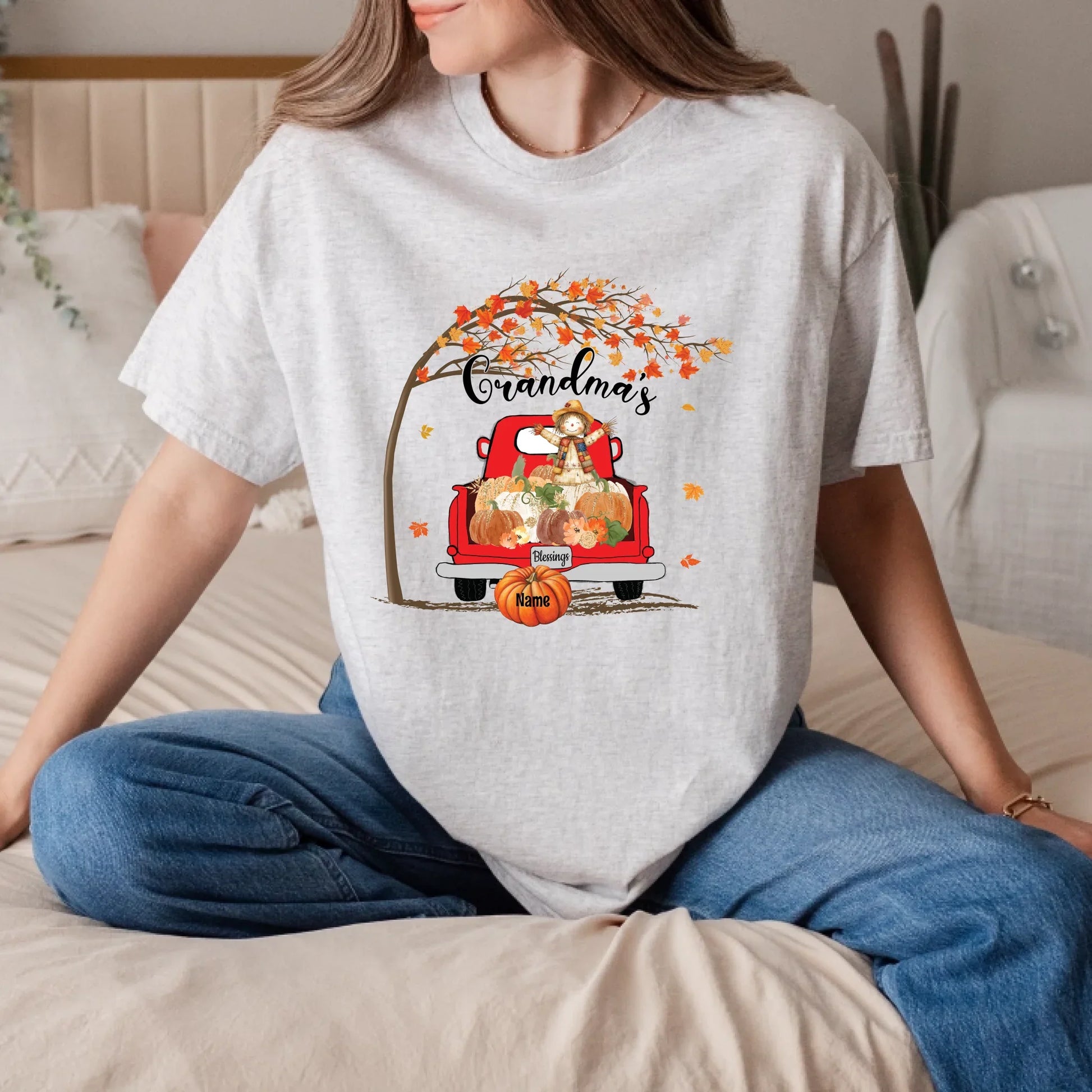 Personalized Fall Grandma Truck Shirt – Custom Family Names Autumn Tee Hoodie, Sweatshirt | InkThreadWorks.com (Image 3)