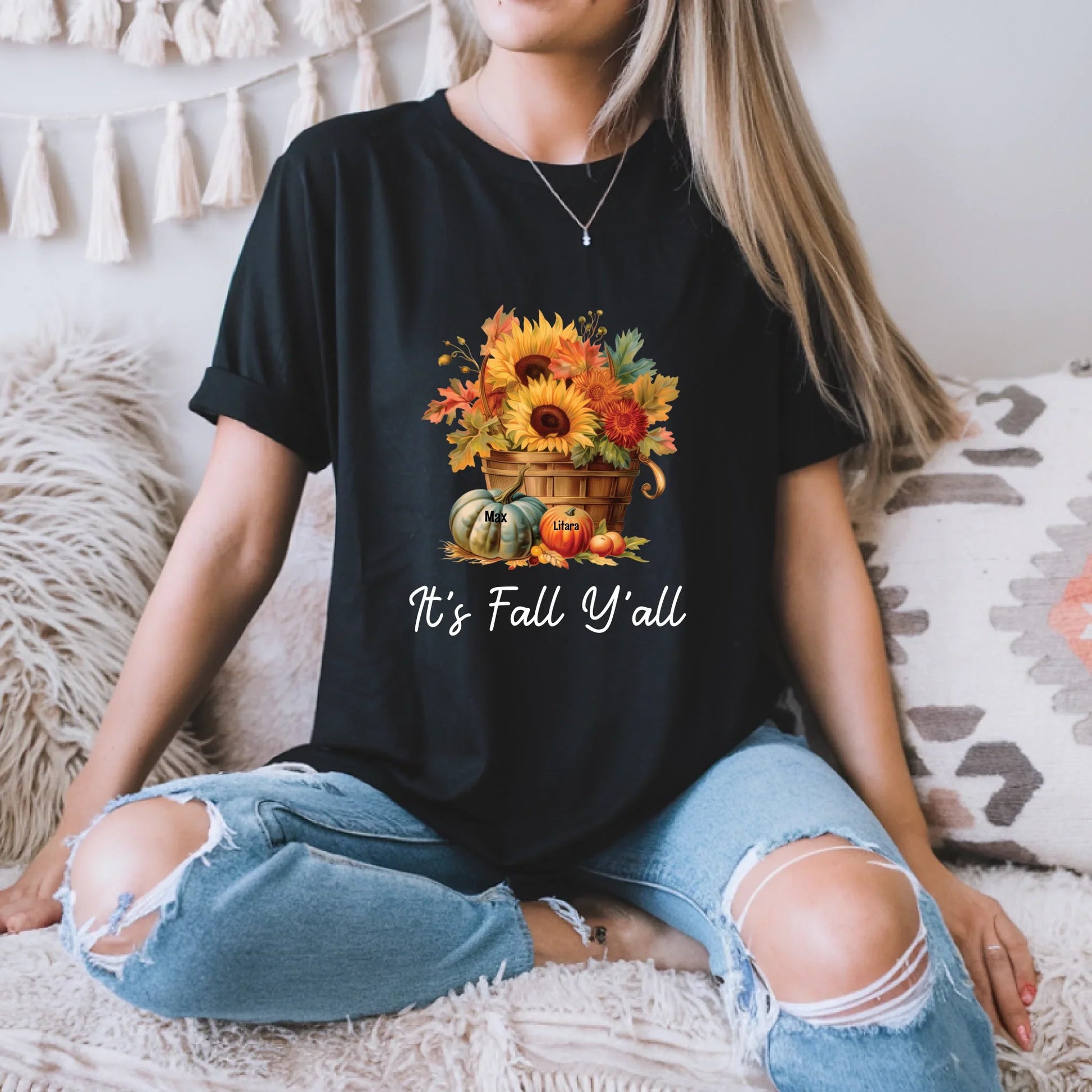 It’s Fall Y’all Shirt – Custom Family Names Autumn Tee Hoodie, Sweatshirt | InkThreadWorks.com (Image 2)
