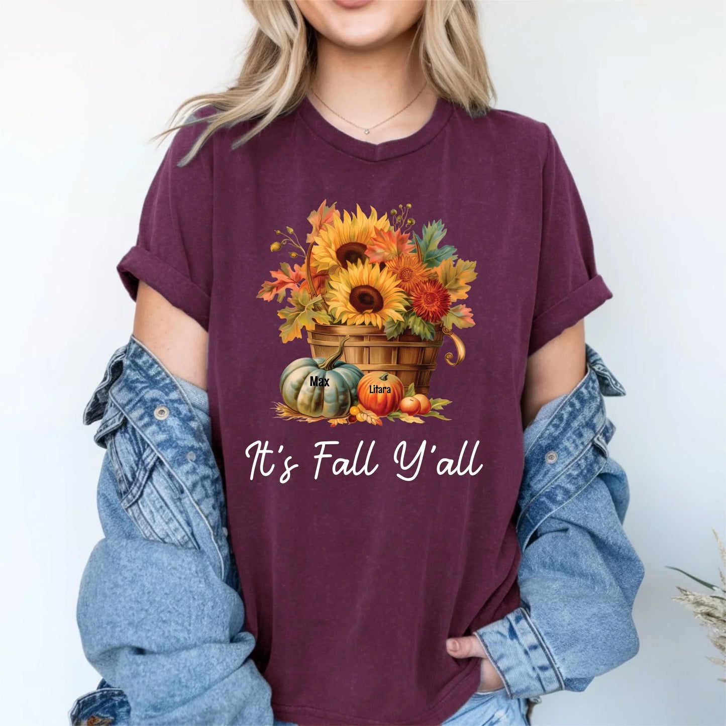 It’s Fall Y’all Shirt – Custom Family Names Autumn Tee Hoodie, Sweatshirt | InkThreadWorks.com (Image 3)