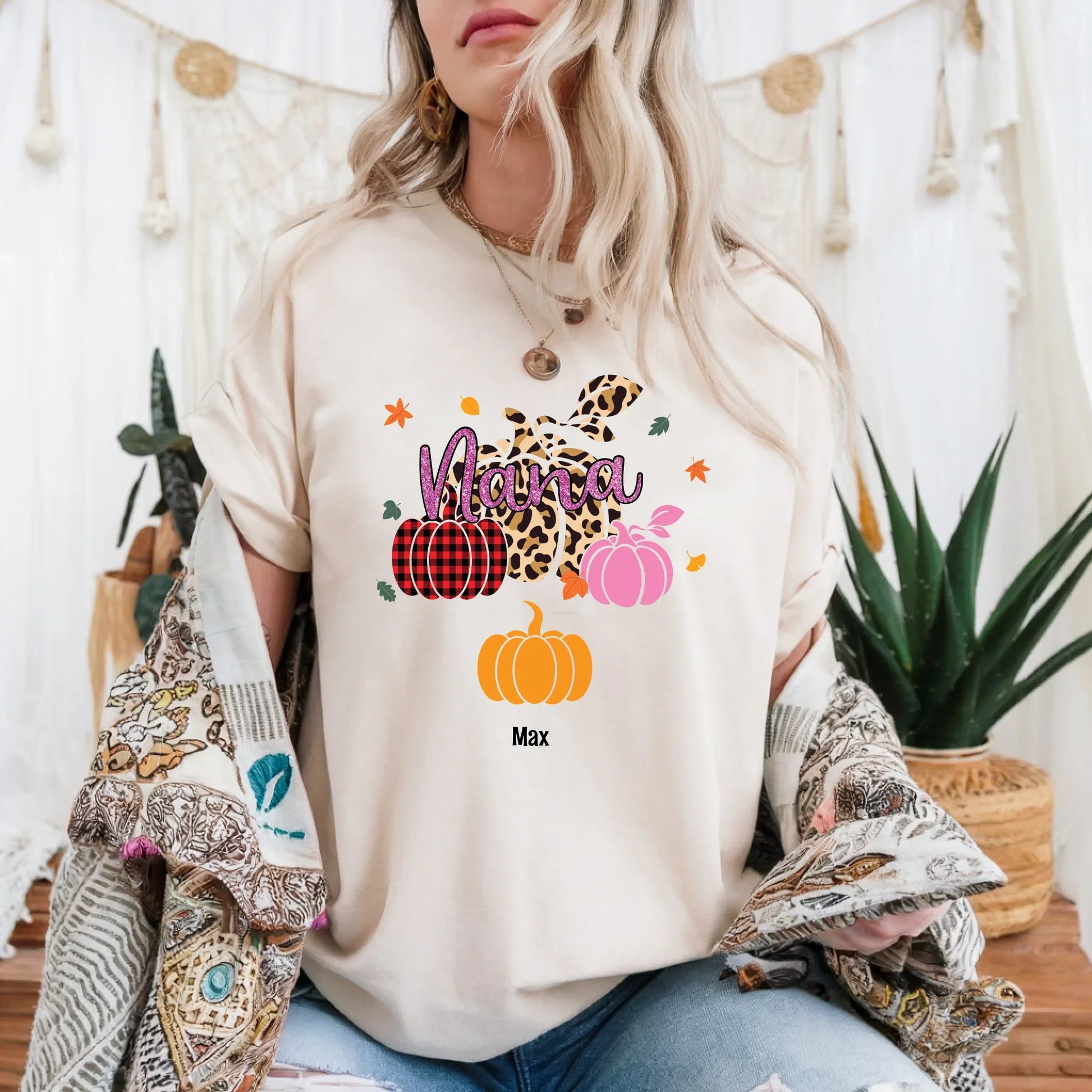 Mommy Pumpkin Patch Shirt – Custom Family Names Fall Tee Hoodie, Sweatshirt | InkThreadWorks.com (Image 1)