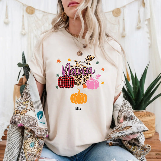 Mommy Pumpkin Patch Shirt – Custom Family Names Fall Tee Hoodie, Sweatshirt | InkThreadWorks.com (Image 1)
