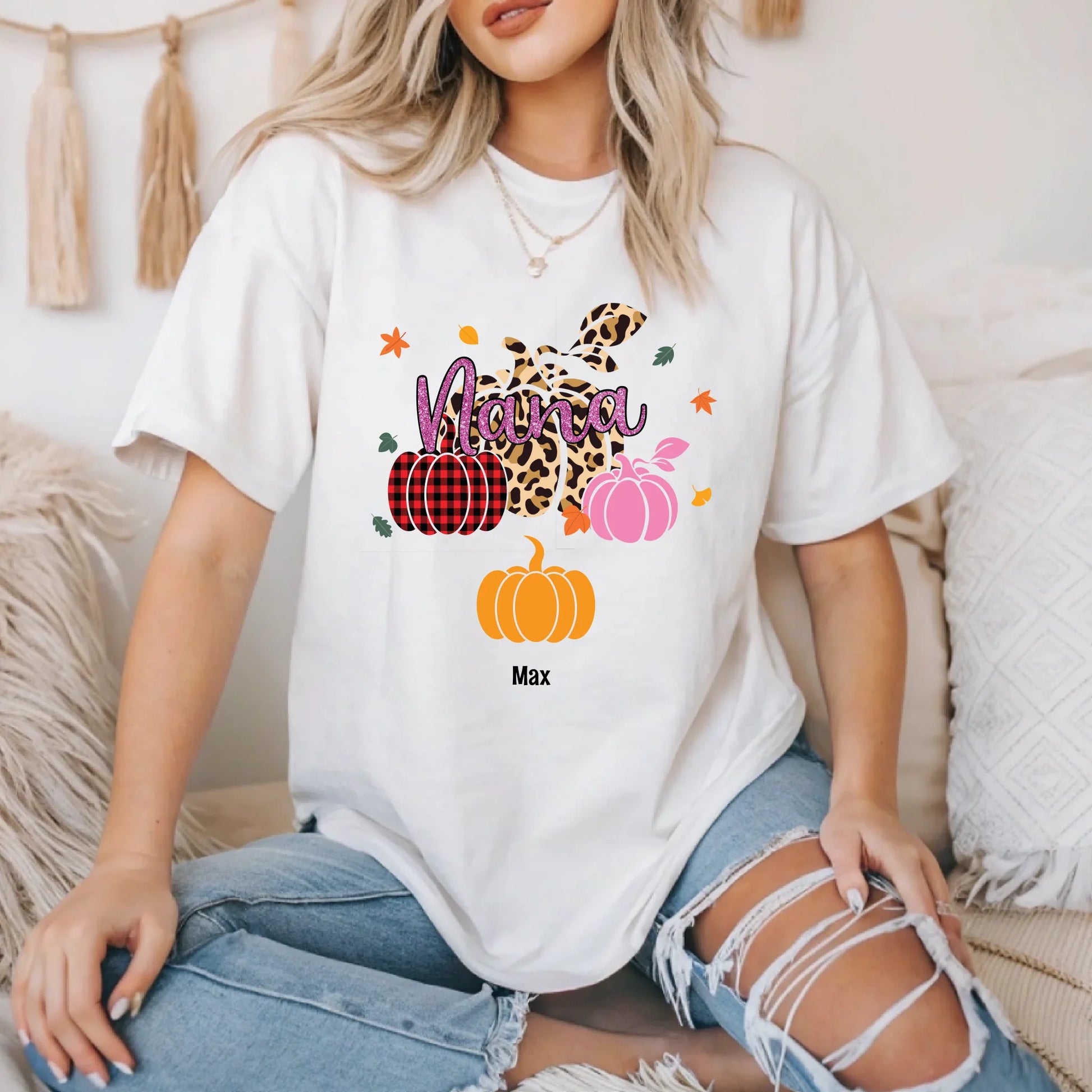 Mommy Pumpkin Patch Shirt – Custom Family Names Fall Tee Hoodie, Sweatshirt | InkThreadWorks.com (Image 2)