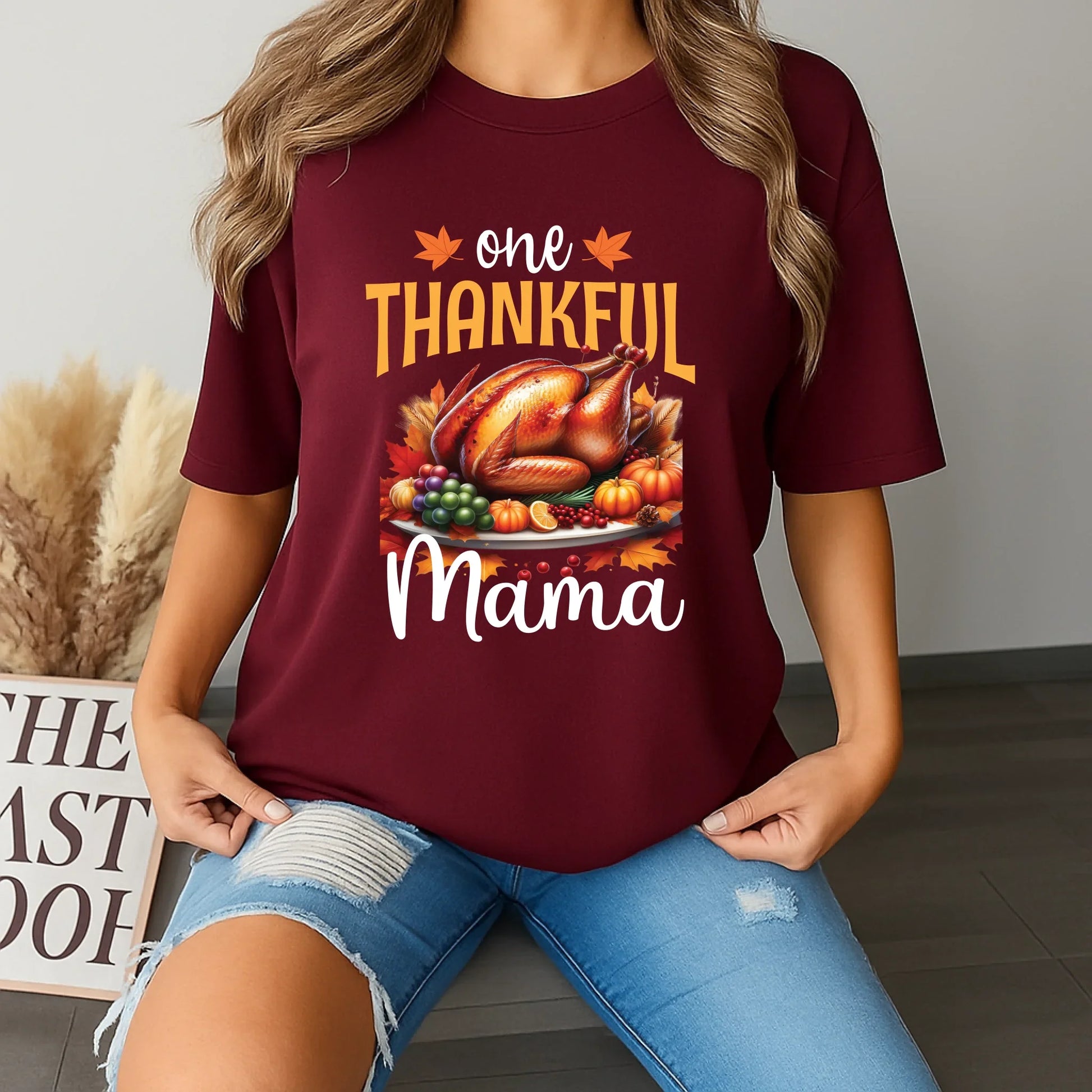 One Thankful Family Thanksgiving Shirt – Turkey Dinner Fall Tee Hoodie, Sweatshirt | InkThreadWorks.com (Image 1)