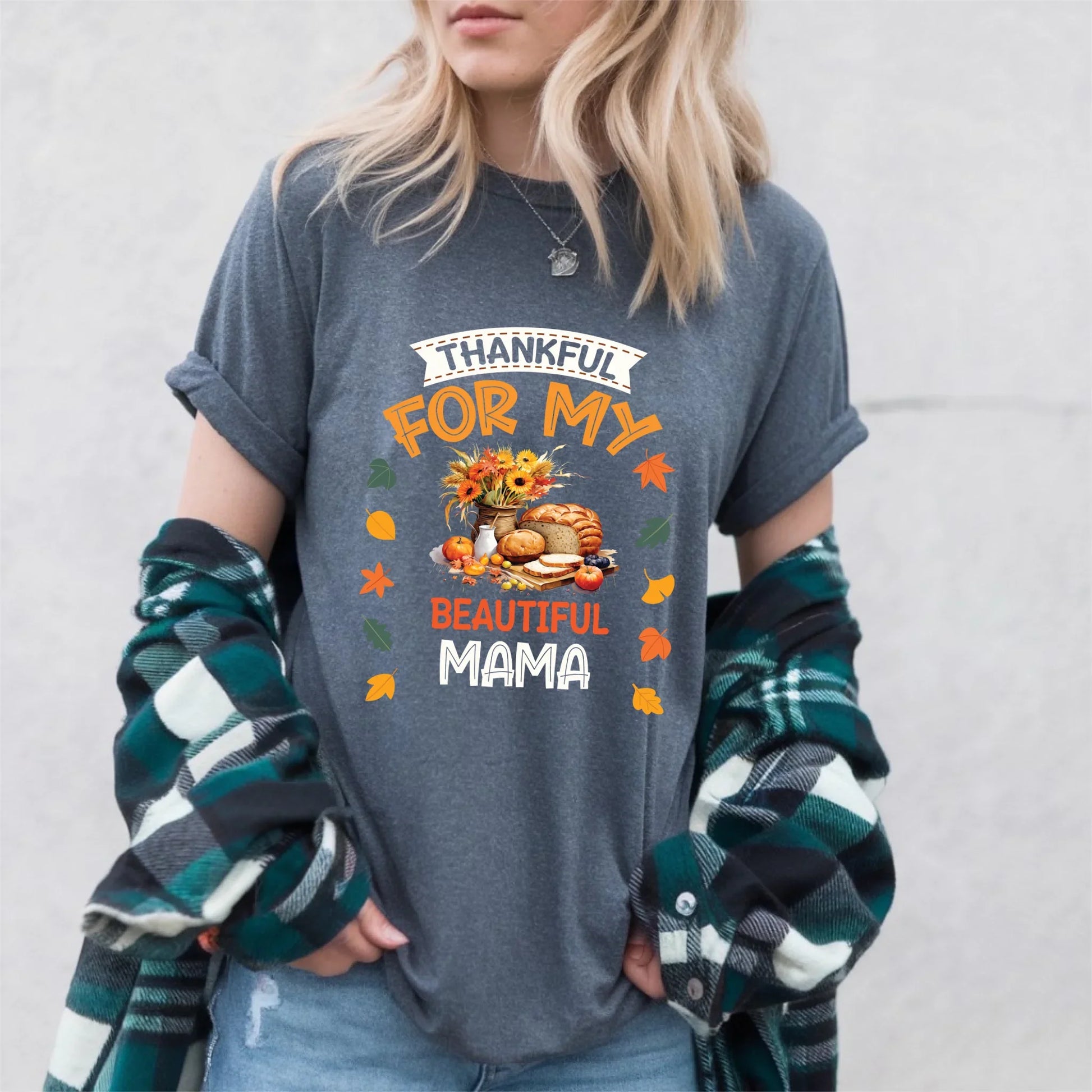 Thankful for My Beautiful Mom & Grandma Thanksgiving Shirt – Fall Harvest Tee Hoodie, Sweatshirt (Image 3)