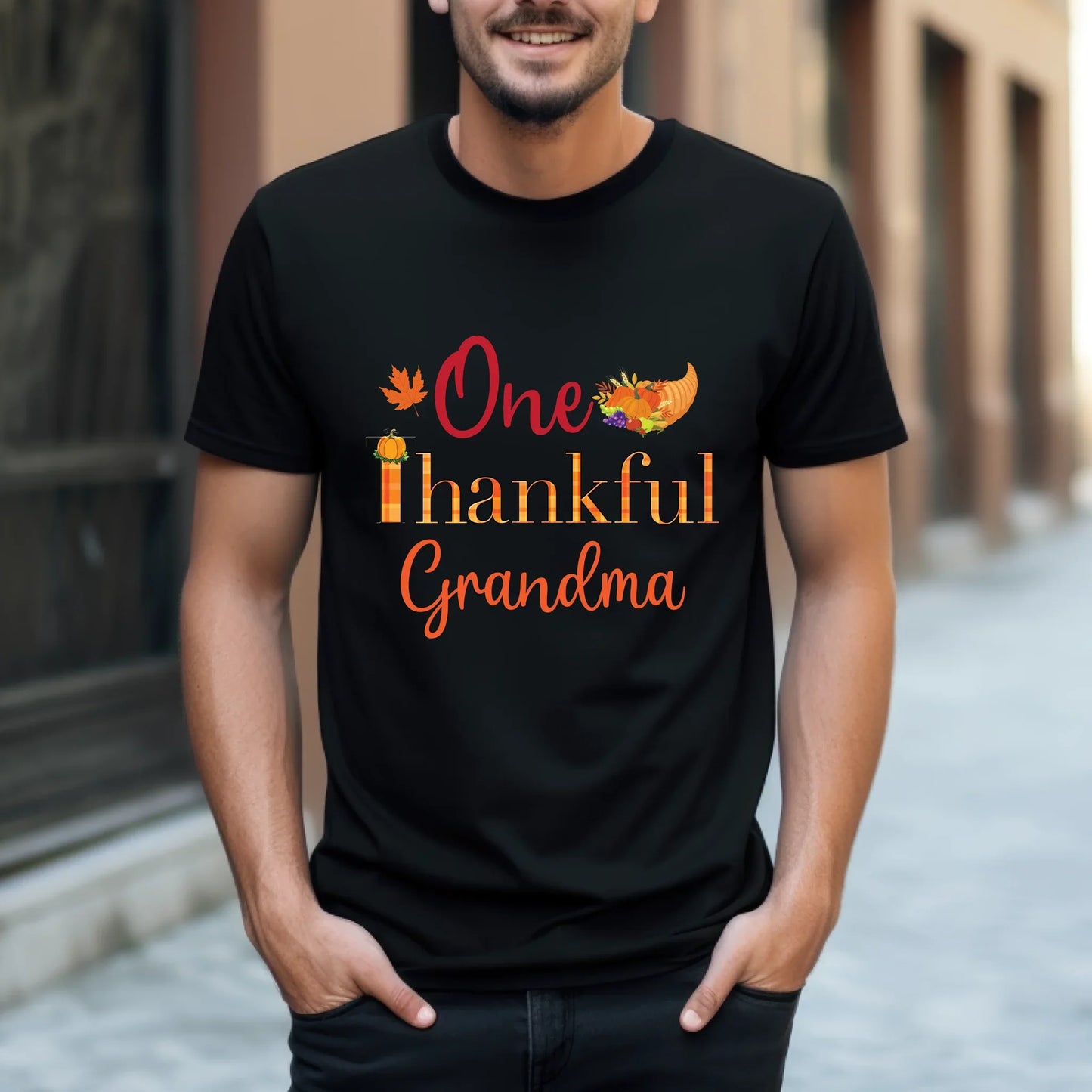 One Thankful Family Shirt – Fall Thanksgiving T-Shirt for Family Hoodie, Sweatshirt | InkThreadWorks.com (Image 3)