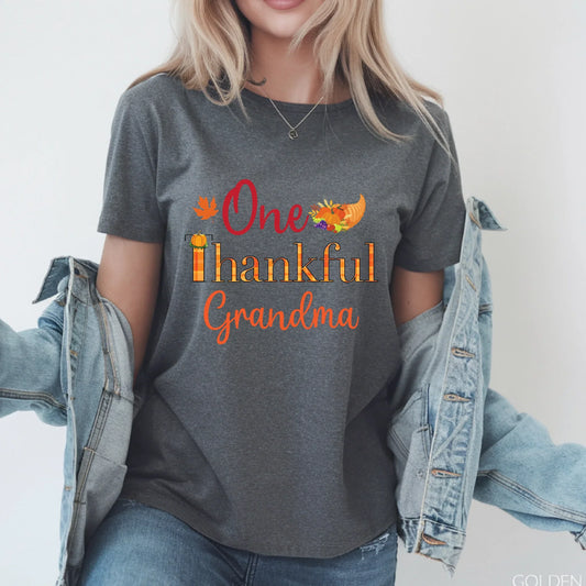 One Thankful Family Shirt – Fall Thanksgiving T-Shirt for Family Hoodie, Sweatshirt | InkThreadWorks.com (Image 1)