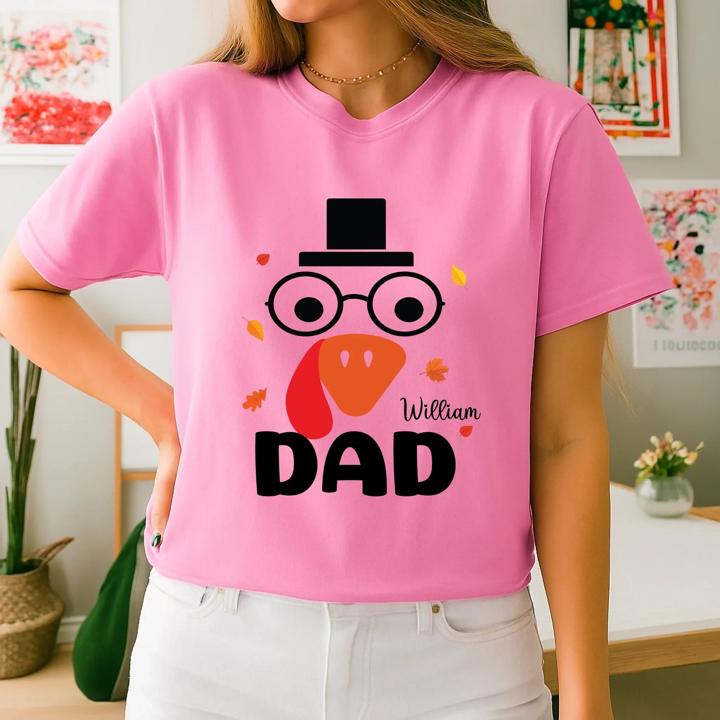 My First Thanksgiving as Daddy Shirt – Personalized Mommy & Dad Name Matching Fall T-Shirt Hoodie, Sweatshirt (Image 4)