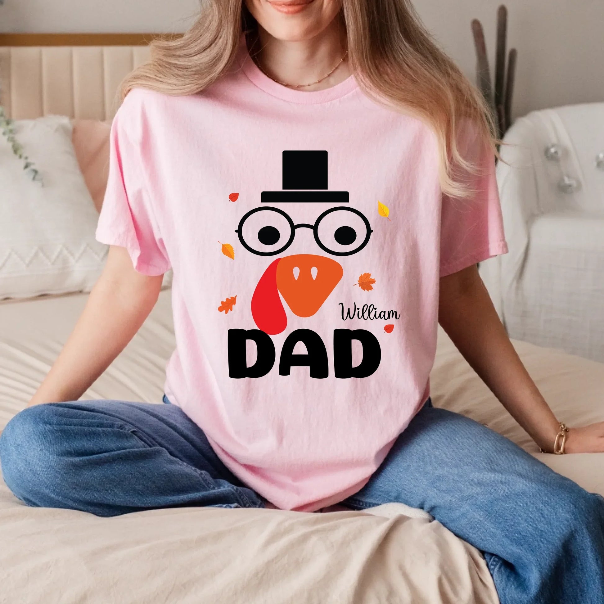 My First Thanksgiving as Daddy Shirt – Personalized Mommy & Dad Name Matching Fall T-Shirt Hoodie, Sweatshirt (Image 5)