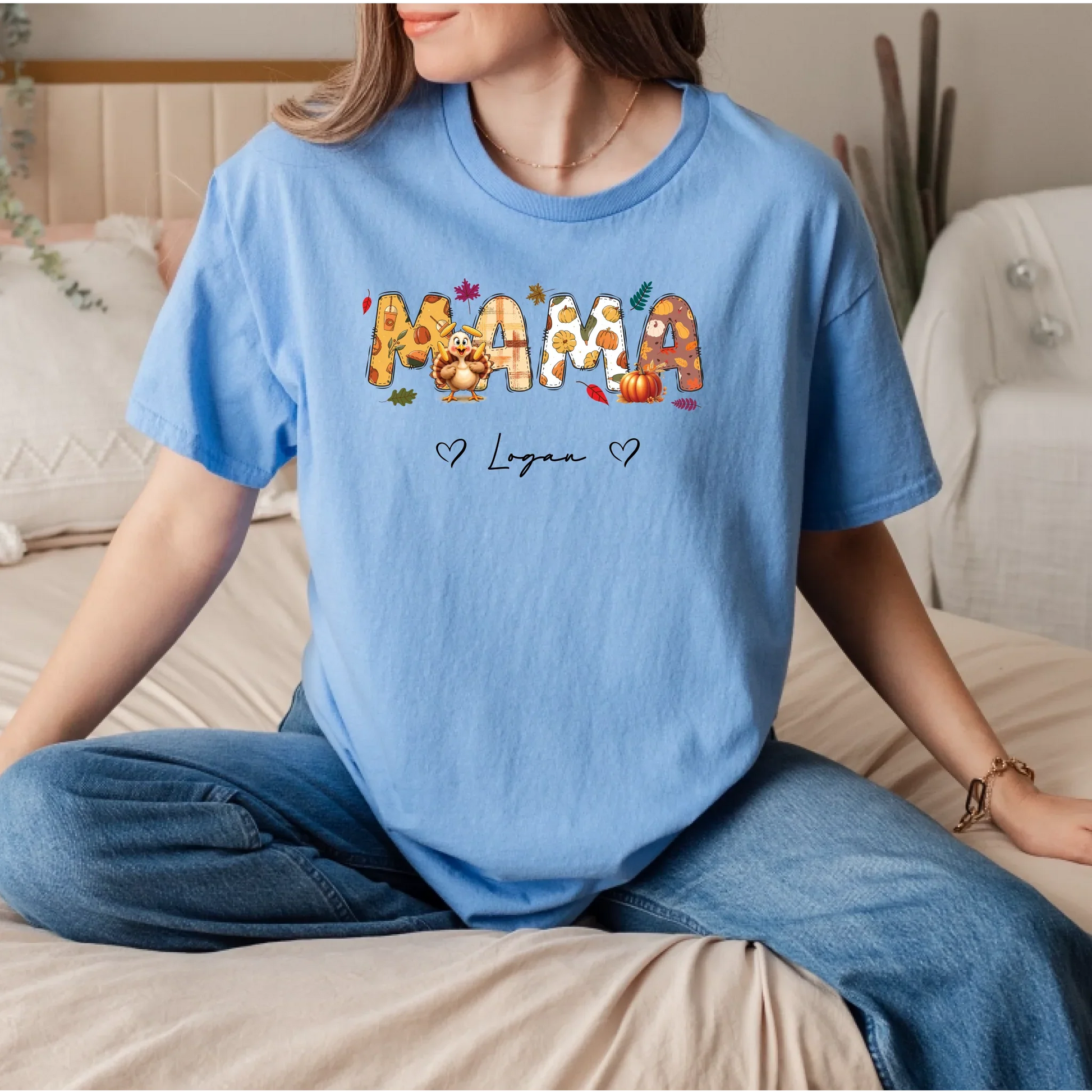 Personalized MAMA Thanksgiving Shirt – Custom Family Names Fall Tee Hoodie, Sweatshirt | InkThreadWorks.com (Image 3)