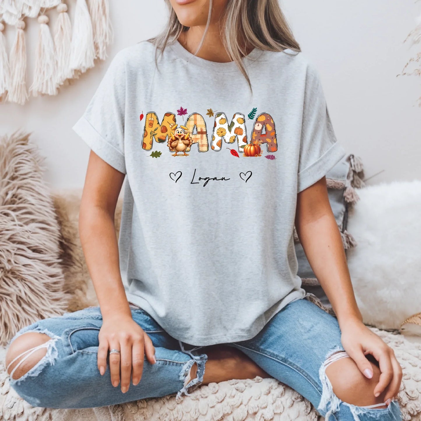 Personalized MAMA Thanksgiving Shirt – Custom Family Names Fall Tee Hoodie, Sweatshirt | InkThreadWorks.com (Image 5)