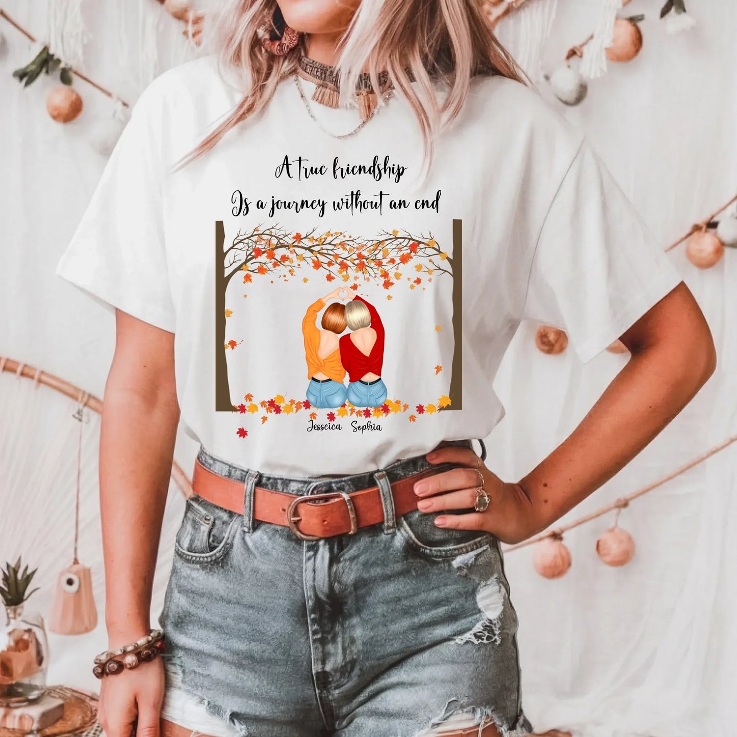 Personalized Best Friend Thanksgiving Shirt – Fall Friendship Gift with Custom Names &Characters Hoodie, Sweatshirt (Image 1)