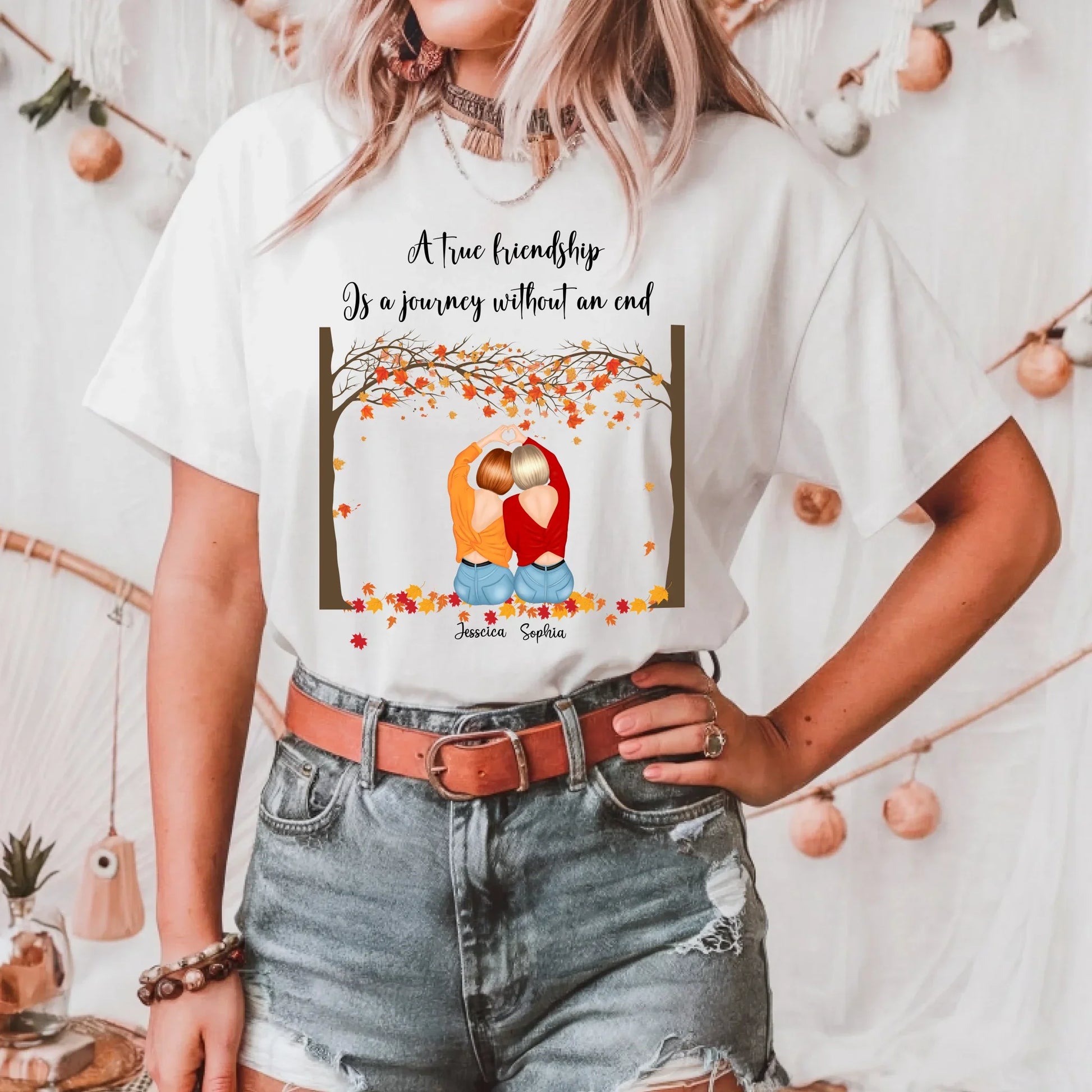 Personalized Best Friend Thanksgiving Shirt – Fall Friendship Gift with Custom Names &Characters Hoodie, Sweatshirt (Image 1)