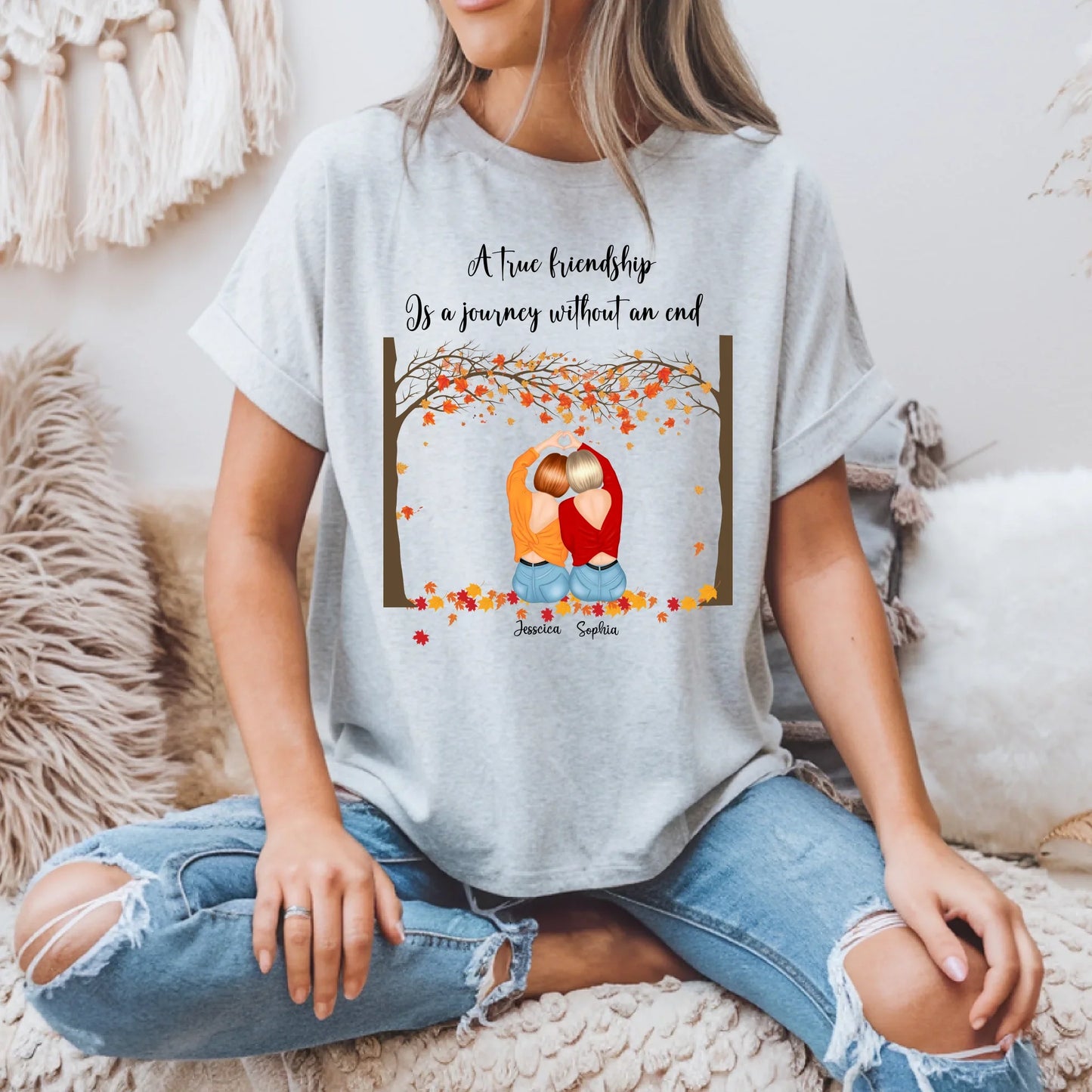 Personalized Best Friend Thanksgiving Shirt – Fall Friendship Gift with Custom Names &Characters Hoodie, Sweatshirt (Image 4)