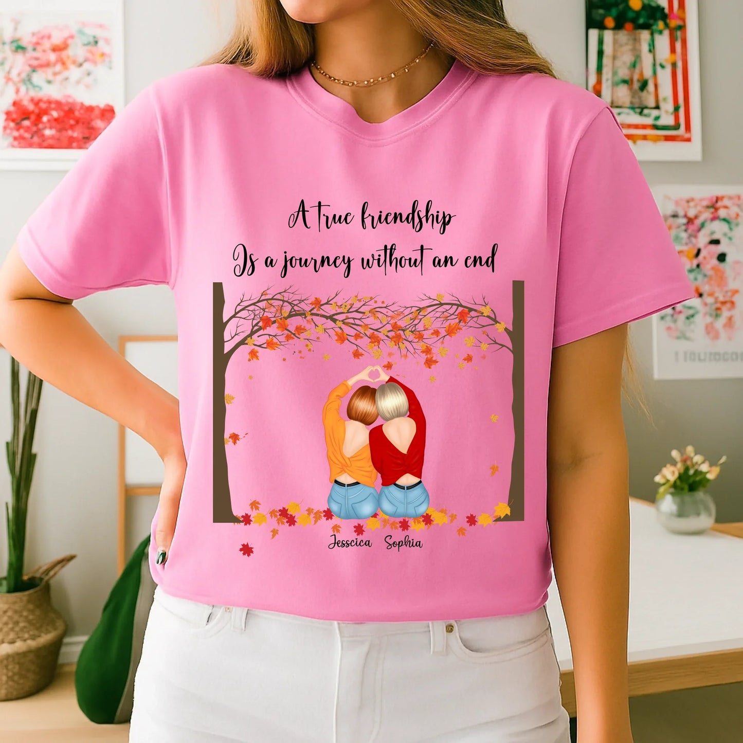 Personalized Best Friend Thanksgiving Shirt – Fall Friendship Gift with Custom Names &Characters Hoodie, Sweatshirt (Image 5)