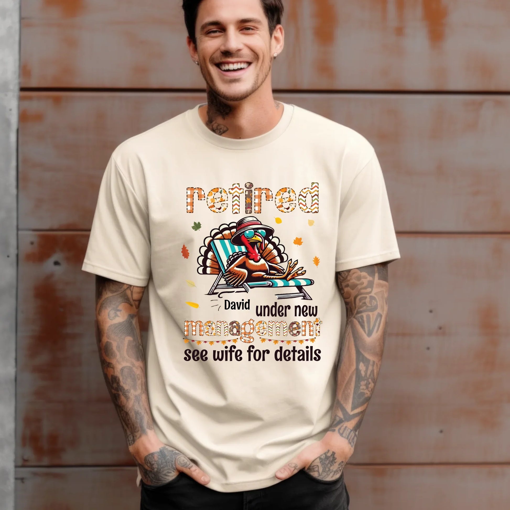 Personalized Thanksgiving Retired Shirt – Under New Management, Custom Name Hoodie, Sweatshirt | InkThreadWorks.com (Image 2)