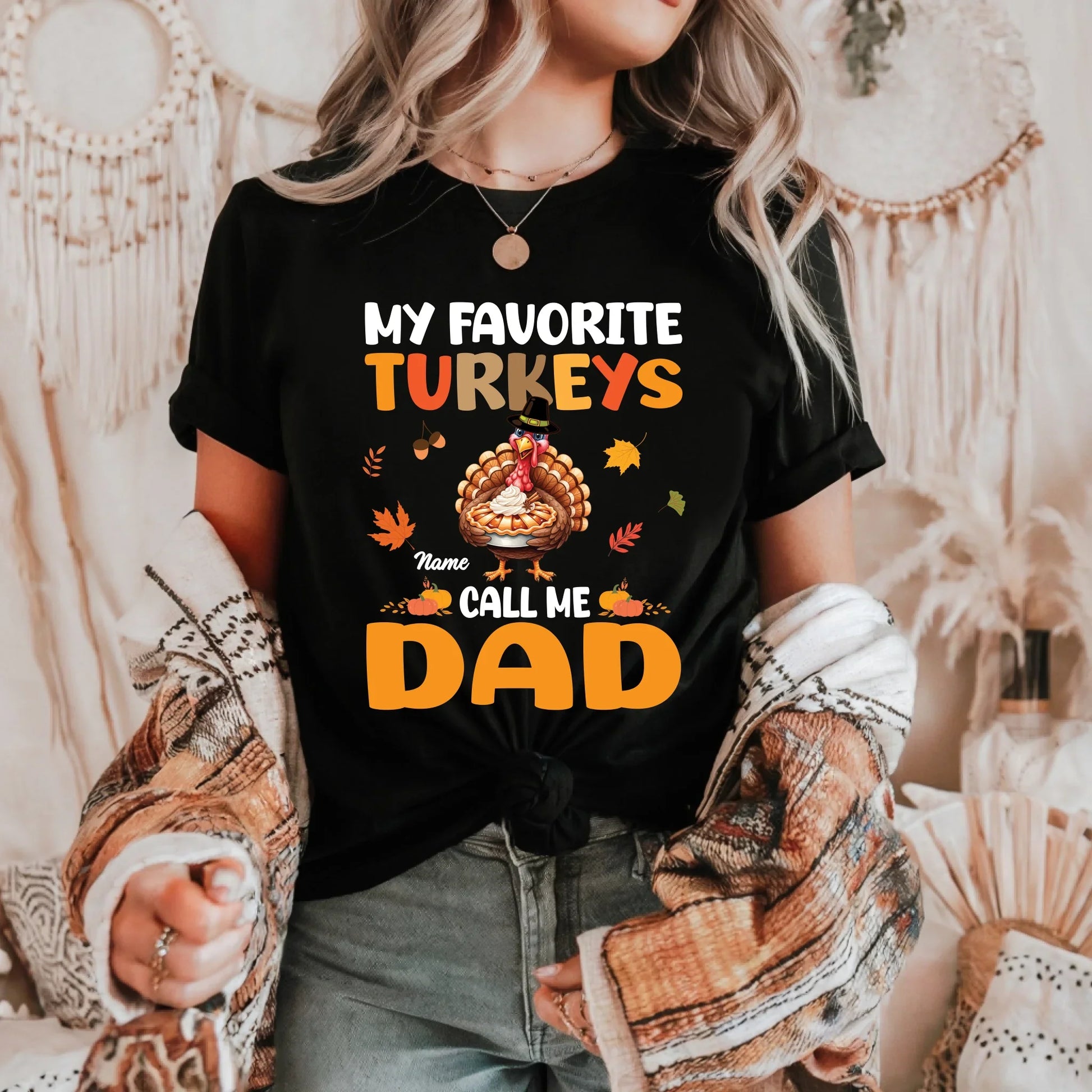 Funny Thanksgiving Mom Shirt – My Favorite Turkeys Call Me Mom Fall Tee Hoodie, Sweatshirt | InkThreadWorks.com (Image 2)