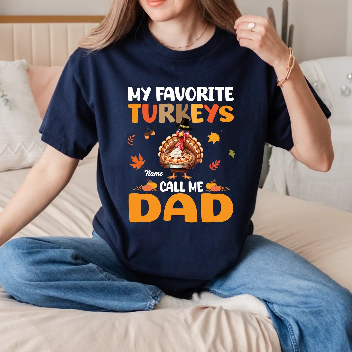 Funny Thanksgiving Mom Shirt – My Favorite Turkeys Call Me Mom Fall Tee Hoodie, Sweatshirt | InkThreadWorks.com (Image 4)