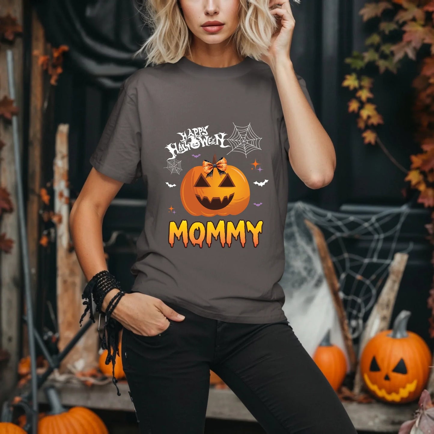 Personalized Halloween Family Shirts – Custom Names for Daddy, Mommy, Brother, Sister | Matching Pumpkin Design... (Image 2)