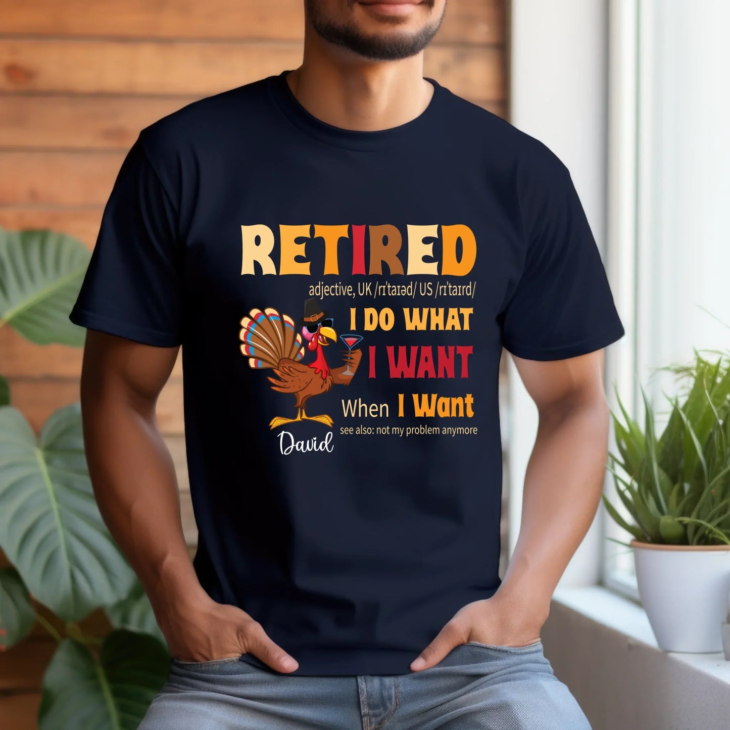 Funny Personalized Retired Thanksgiving Shirt – Custom Name Turkey Tee for Retirees Hoodie, Sweatshirt (Image 3)