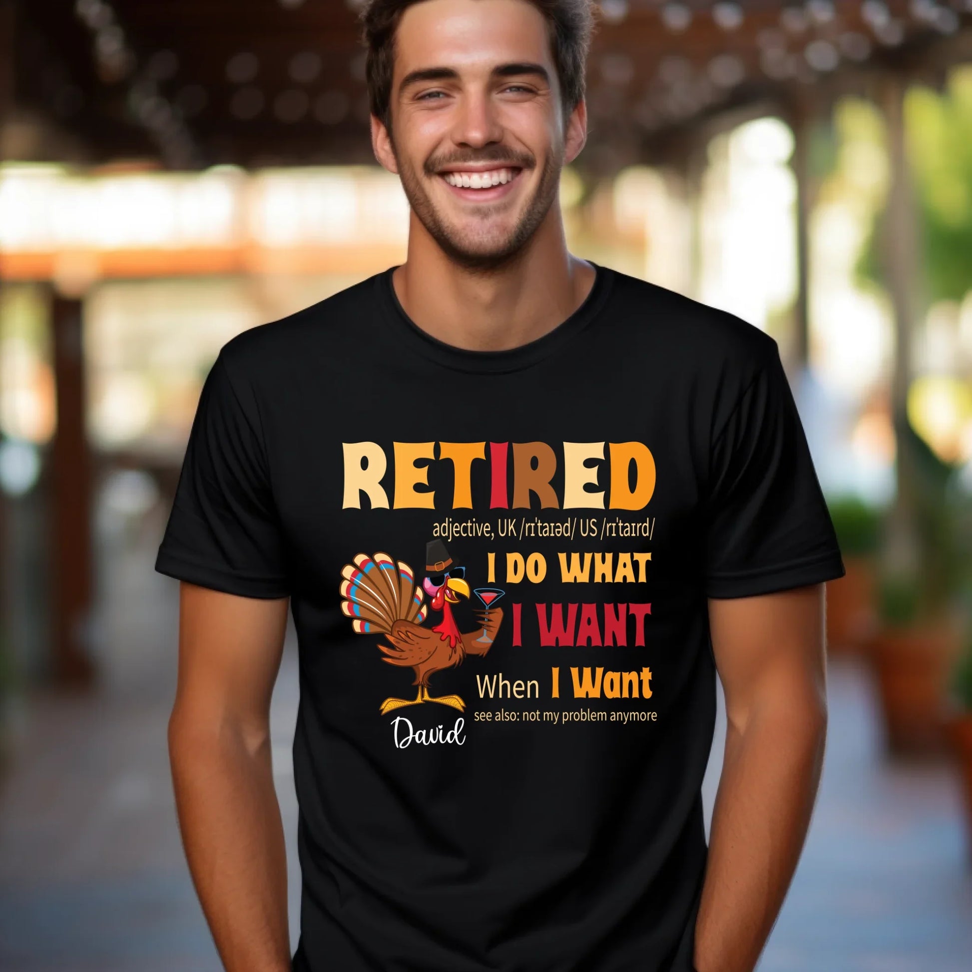 Funny Personalized Retired Thanksgiving Shirt – Custom Name Turkey Tee for Retirees Hoodie, Sweatshirt (Image 5)