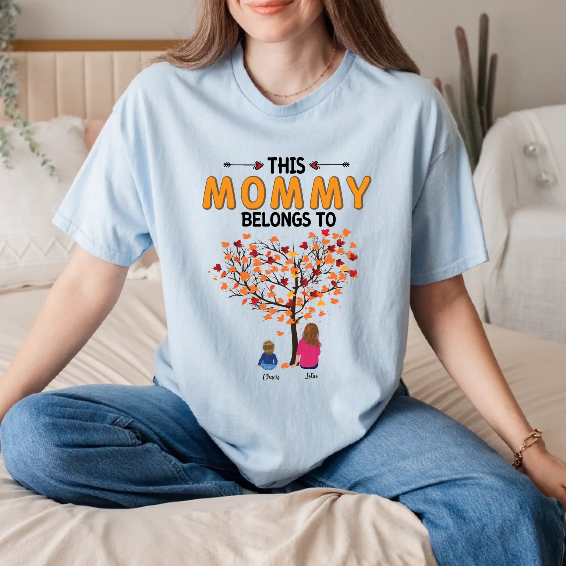 Personalized Thanksgiving Shirt for Mommy – “This Mommy Belongs To” – Custom Names & Characters Hoodie, Sweatshirt (Image 2)