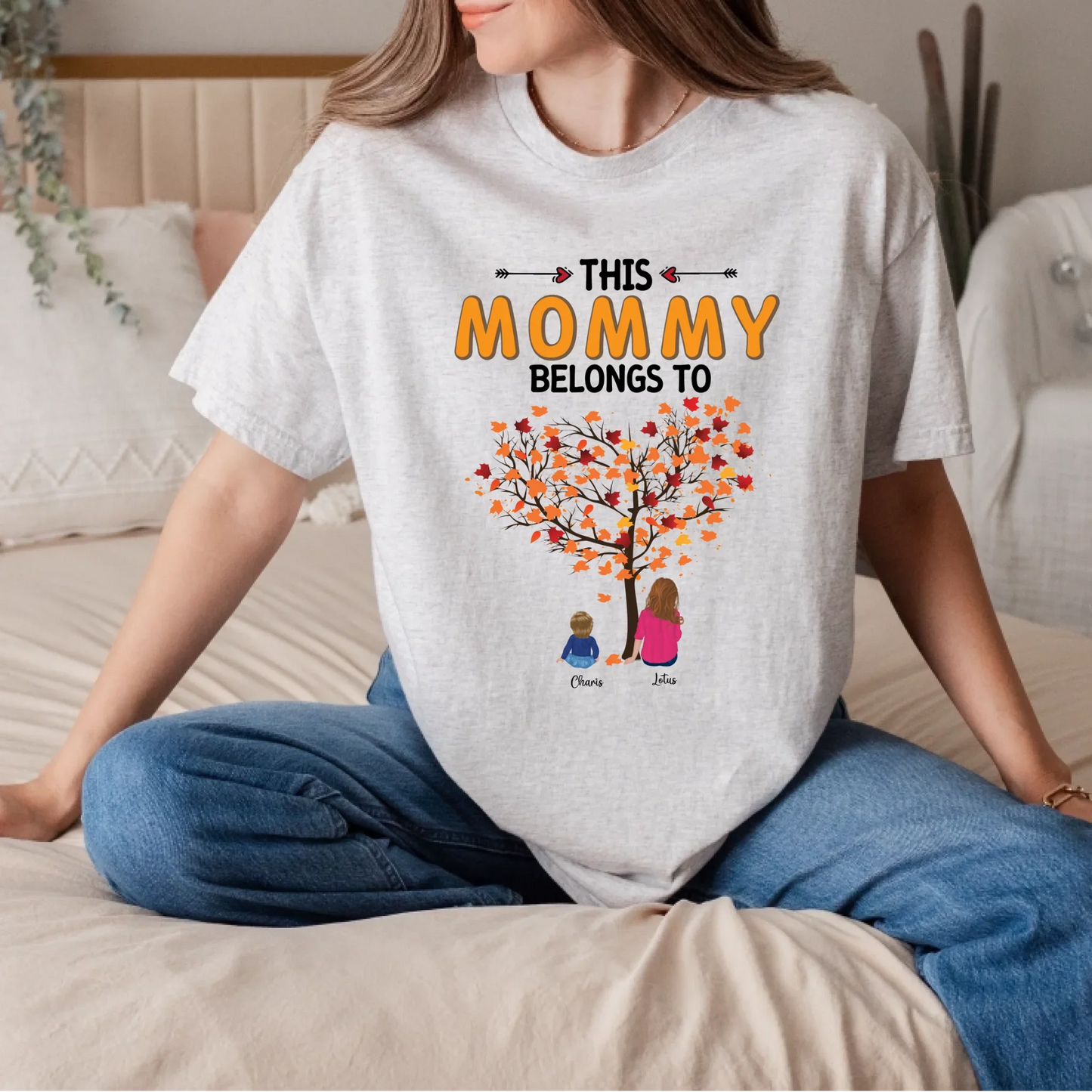 Personalized Thanksgiving Shirt for Mommy – “This Mommy Belongs To” – Custom Names & Characters Hoodie, Sweatshirt (Image 4)