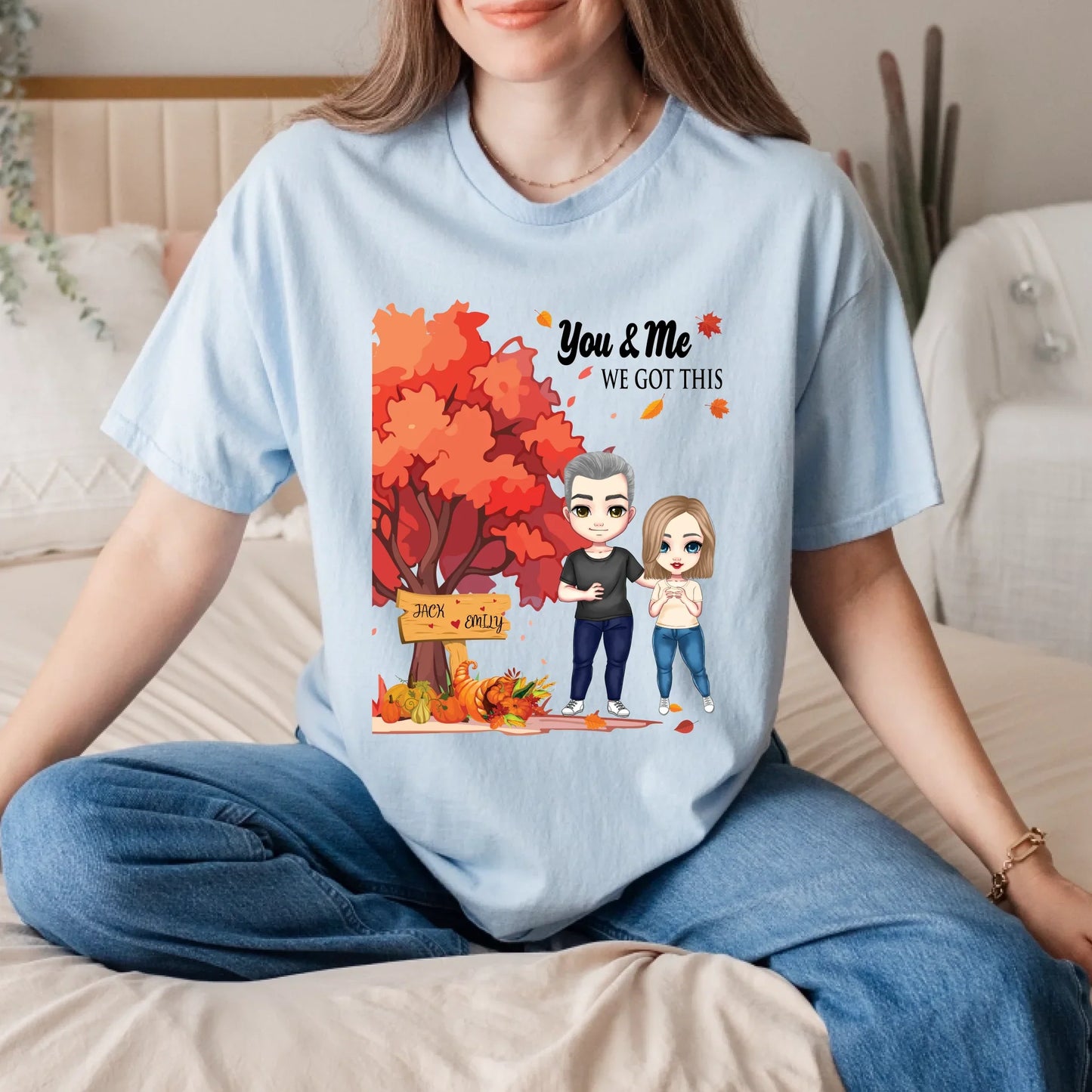 Personalized Couple Shirt – Custom Names & Characters Hoodie, Sweatshirt | InkThreadWorks.com (Image 2)