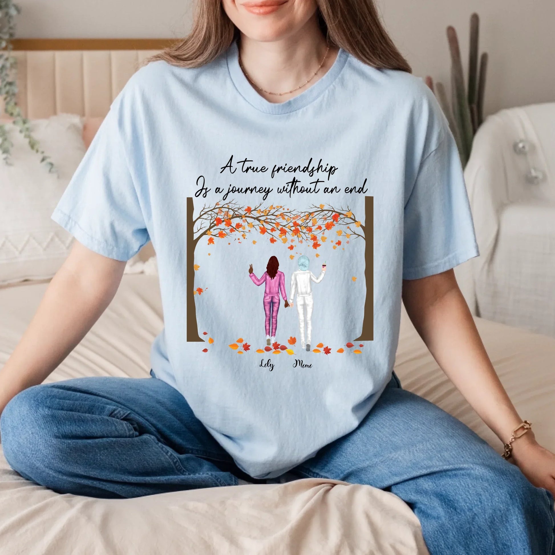 Personalized Best Friends Thanksgiving Shirt – Custom Names & Characters – Fall Gift for Girls Group Hoodie,... (Image 3)
