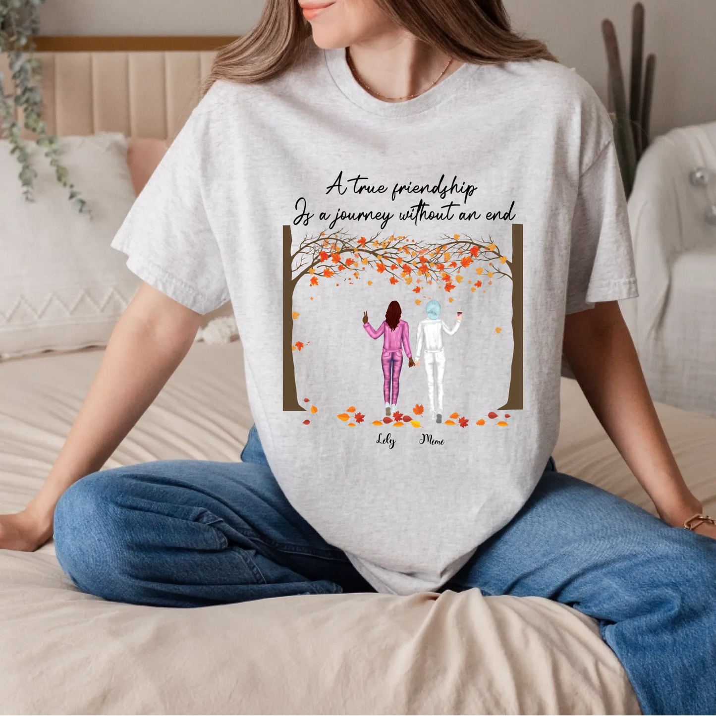 Personalized Best Friends Thanksgiving Shirt – Custom Names & Characters – Fall Gift for Girls Group Hoodie,... (Image 5)