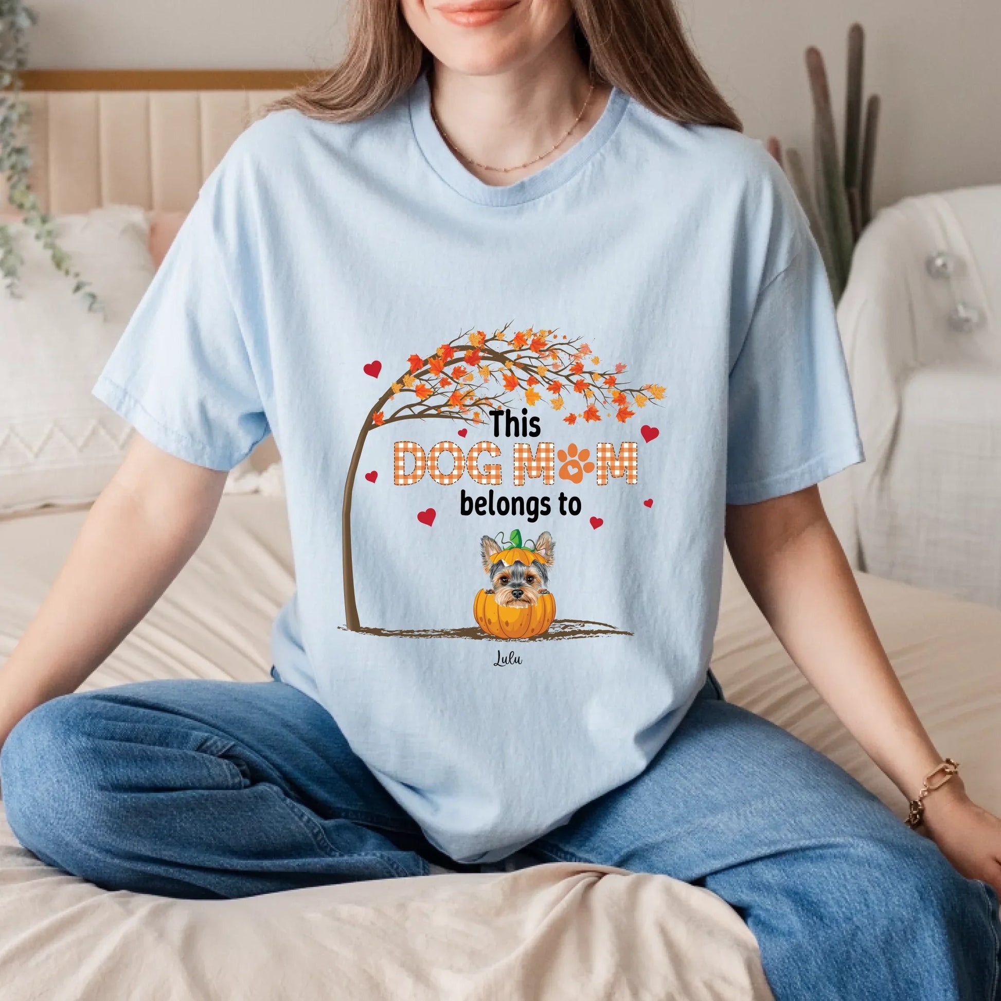 Personalized Dog Mom Thanksgiving Shirt – Custom Dog & Name Fall Tee Hoodie, Sweatshirt | InkThreadWorks.com (Image 2)