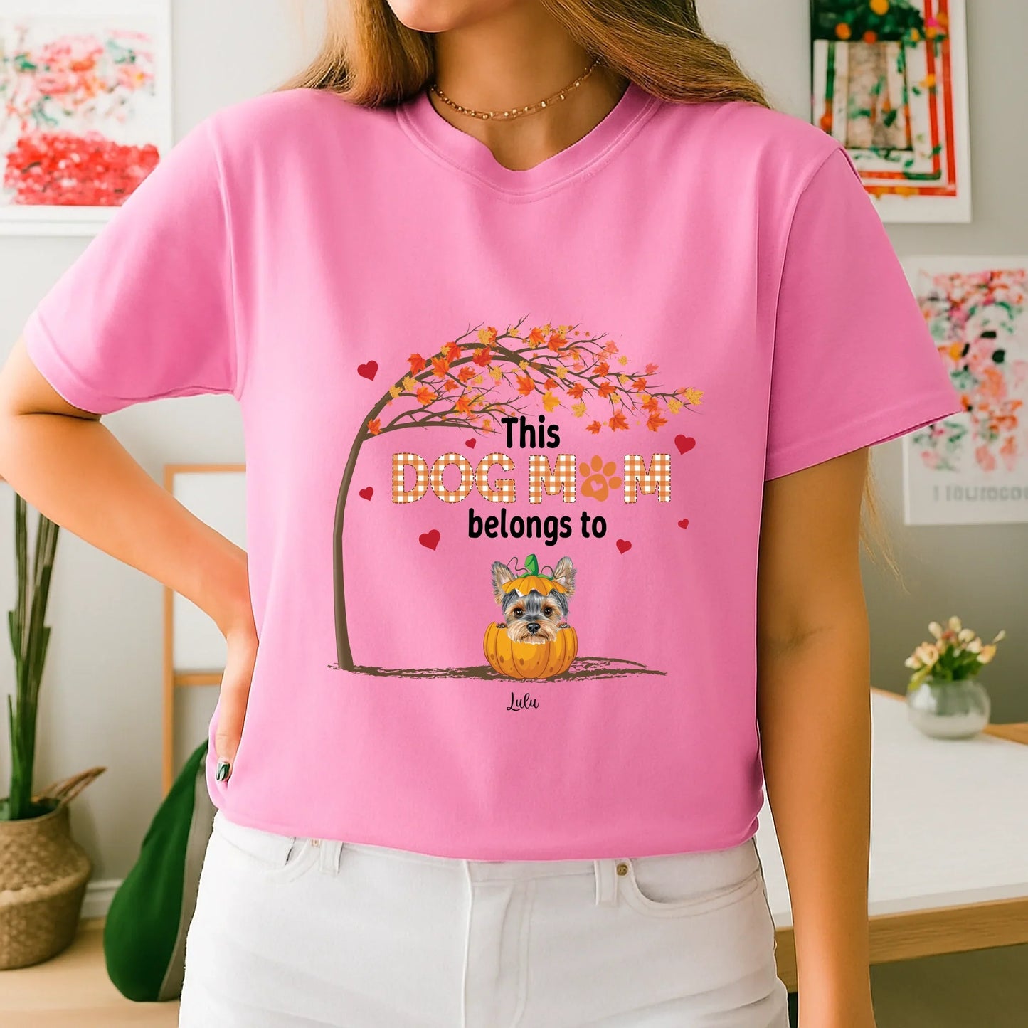 Personalized Dog Mom Thanksgiving Shirt – Custom Dog & Name Fall Tee Hoodie, Sweatshirt | InkThreadWorks.com (Image 5)