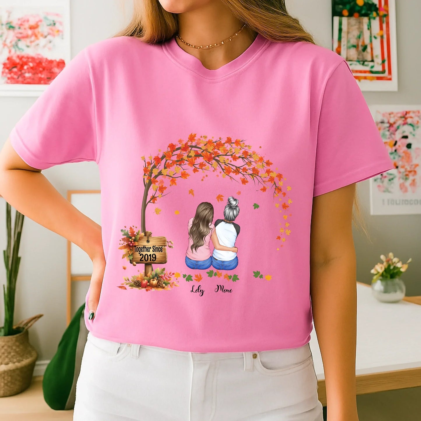 Personalized Thanksgiving Friends Shirt – Together Since [Year] – Custom Names & Characters Tee Hoodie, Sweatshirt (Image 3)