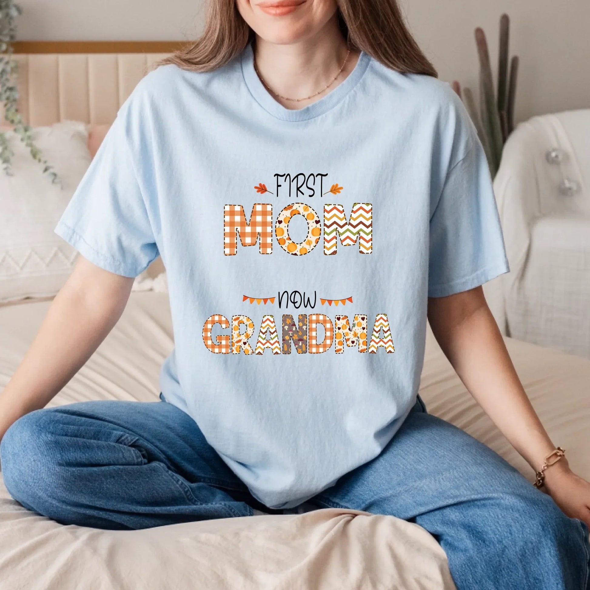 Personalized Thanksgiving Grandma Shirt – First Mom, Now Grandma – Custom Names Hoodie, Sweatshirt (Image 2)