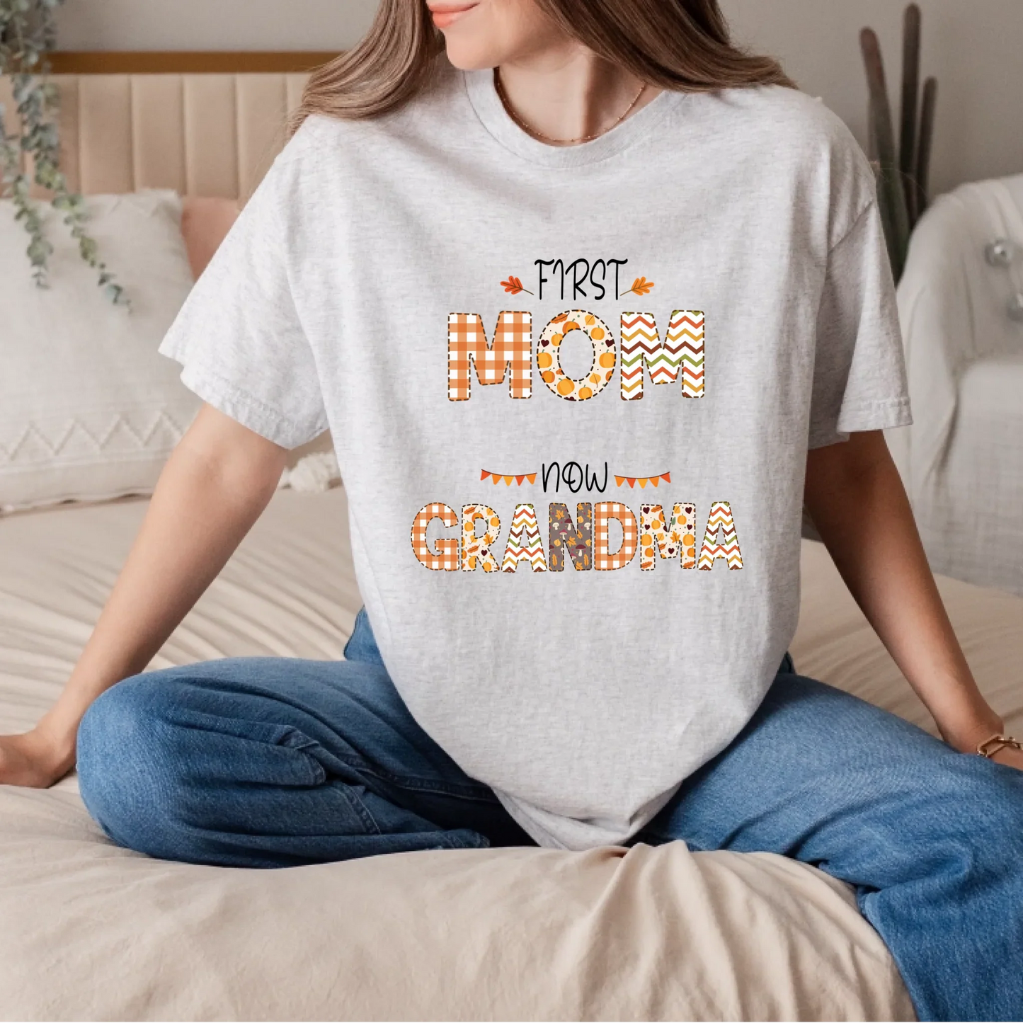 Personalized Thanksgiving Grandma Shirt – First Mom, Now Grandma – Custom Names Hoodie, Sweatshirt (Image 4)