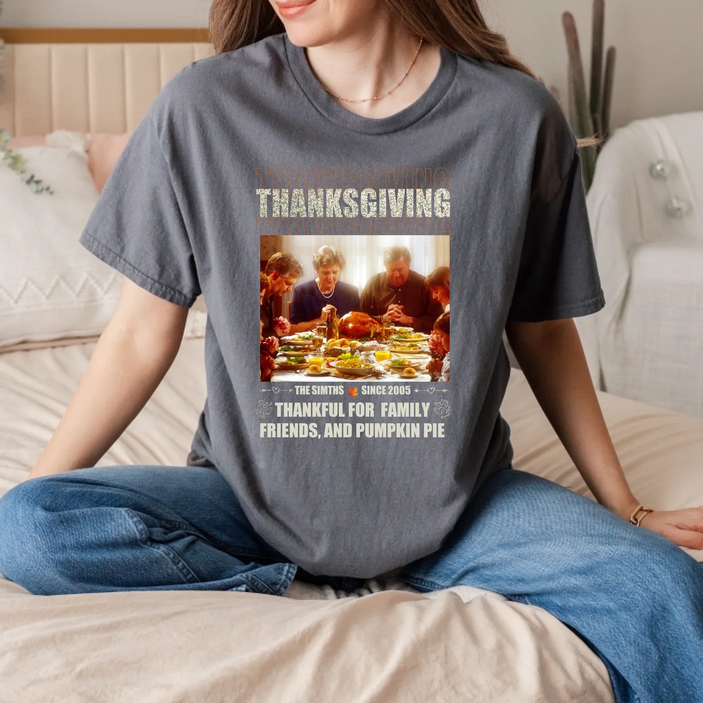 Custom Thanksgiving Family Shirt – Add Your Family Photo, Name & Year Hoodie, Sweatshirt | InkThreadWorks.com (Image 2)