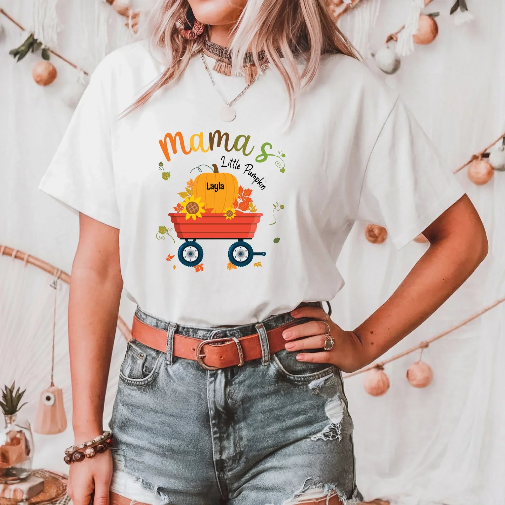 Personalized Mama’s Little Pumpkins Shirt – Custom Kids Names Fall Tee Hoodie, Sweatshirt | InkThreadWorks.com (Image 3)