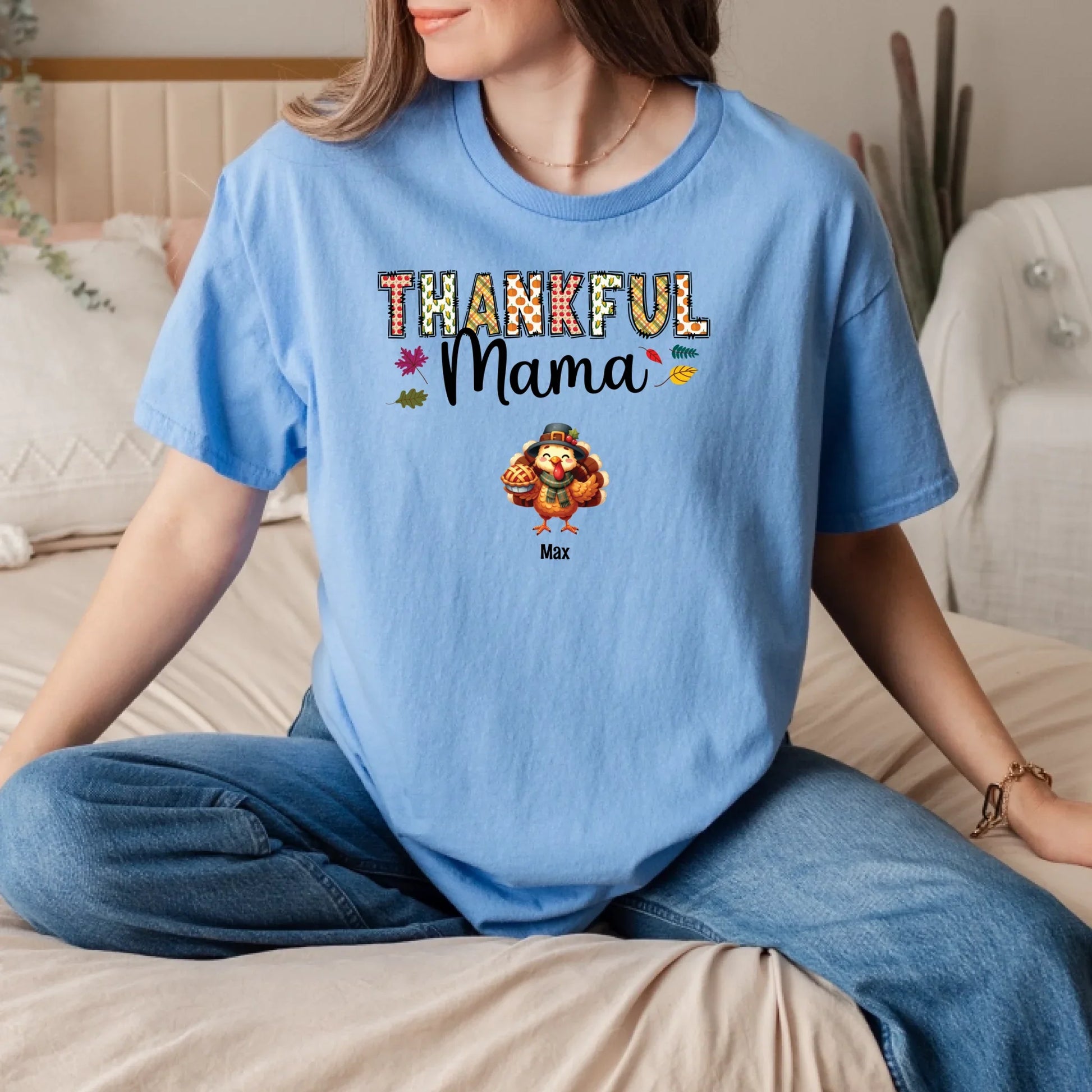 Thankful Mama Personalized Thanksgiving Shirt – Custom Family Names Fall Tee Hoodie, Sweatshirt (Image 4)