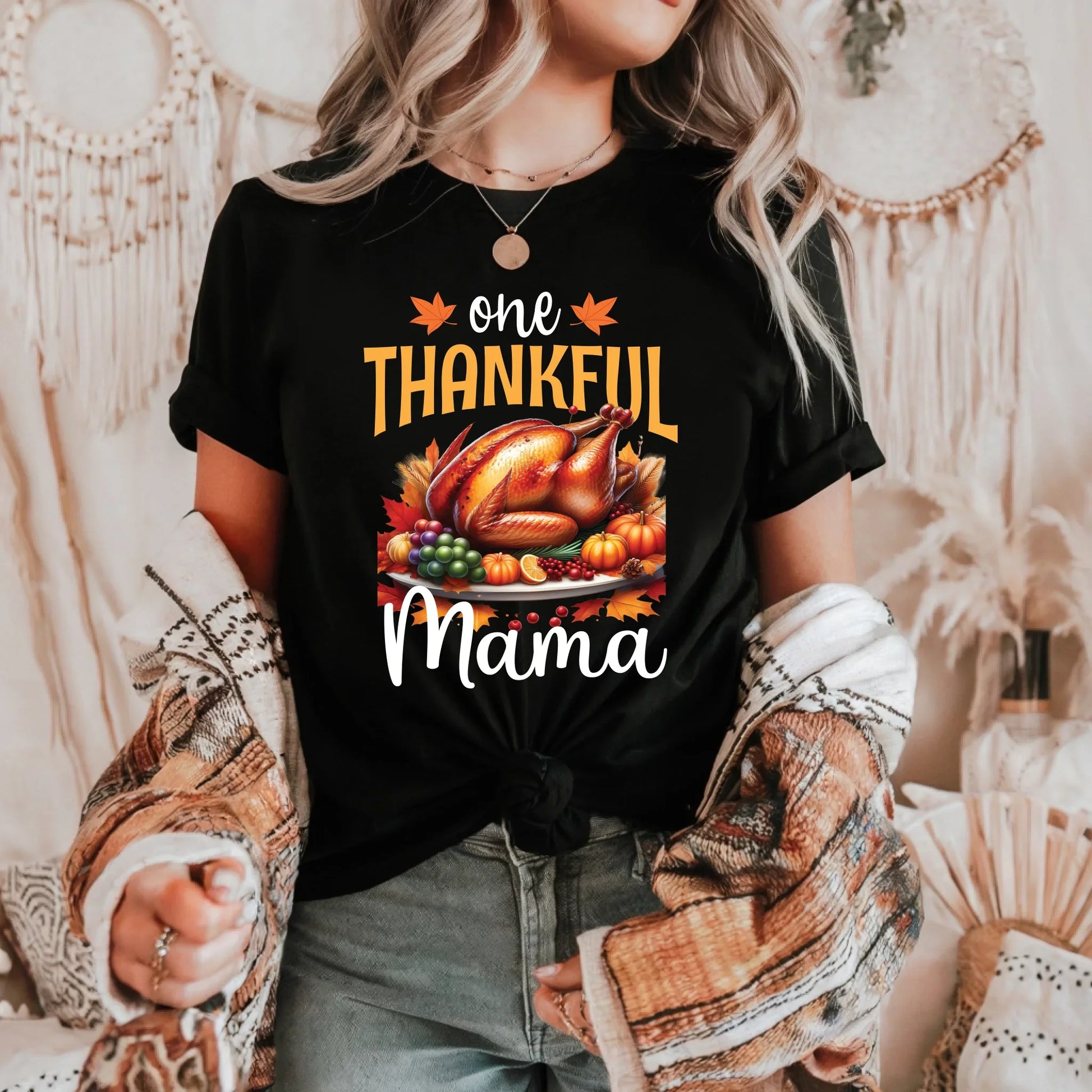 One Thankful Family Thanksgiving Shirt – Turkey Dinner Fall Tee Hoodie, Sweatshirt | InkThreadWorks.com (Image 3)