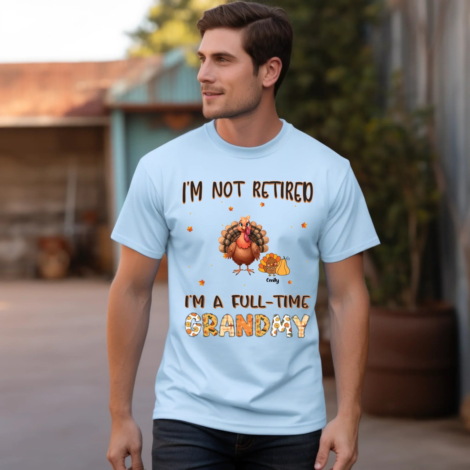 Personalized Thanksgiving Shirt – Full-Time Grandma/Grandpa Tee Hoodie, Sweatshirt | InkThreadWorks.com (Image 2)