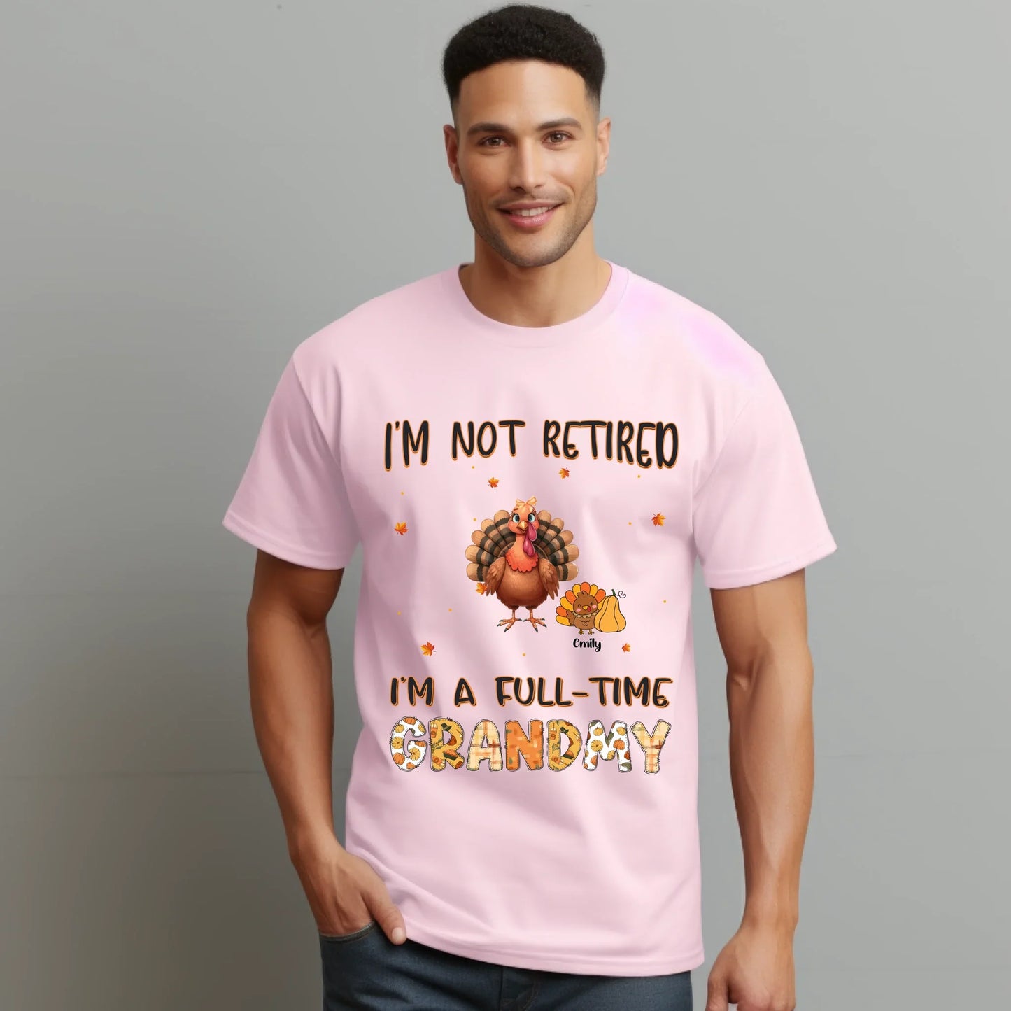 Personalized Thanksgiving Shirt – Full-Time Grandma/Grandpa Tee Hoodie, Sweatshirt | InkThreadWorks.com (Image 4)