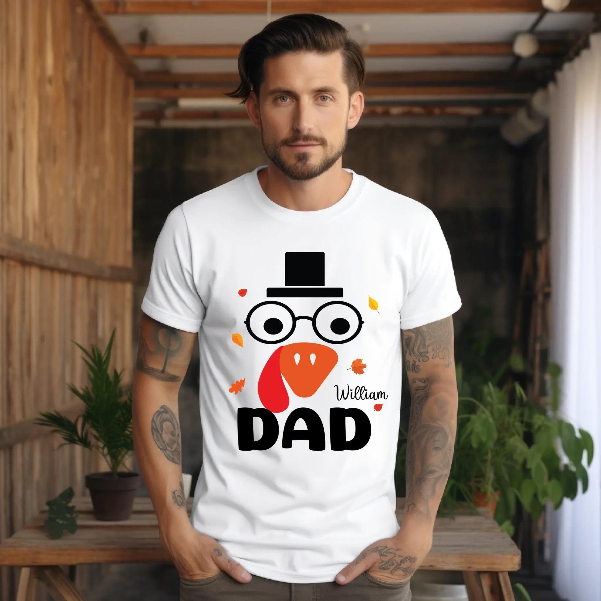 My First Thanksgiving as Daddy Shirt – Personalized Mommy & Dad Name Matching Fall T-Shirt Hoodie, Sweatshirt (Image 1)